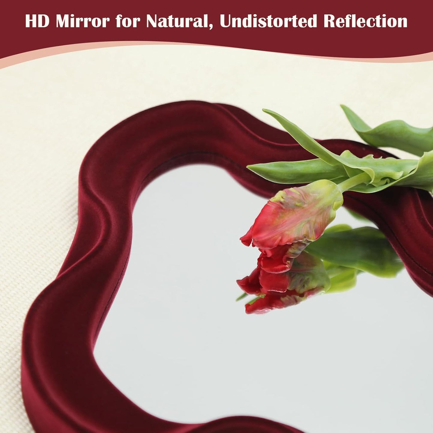 Mirror Wall Decor / Cloud-wine Red / 16 x 10