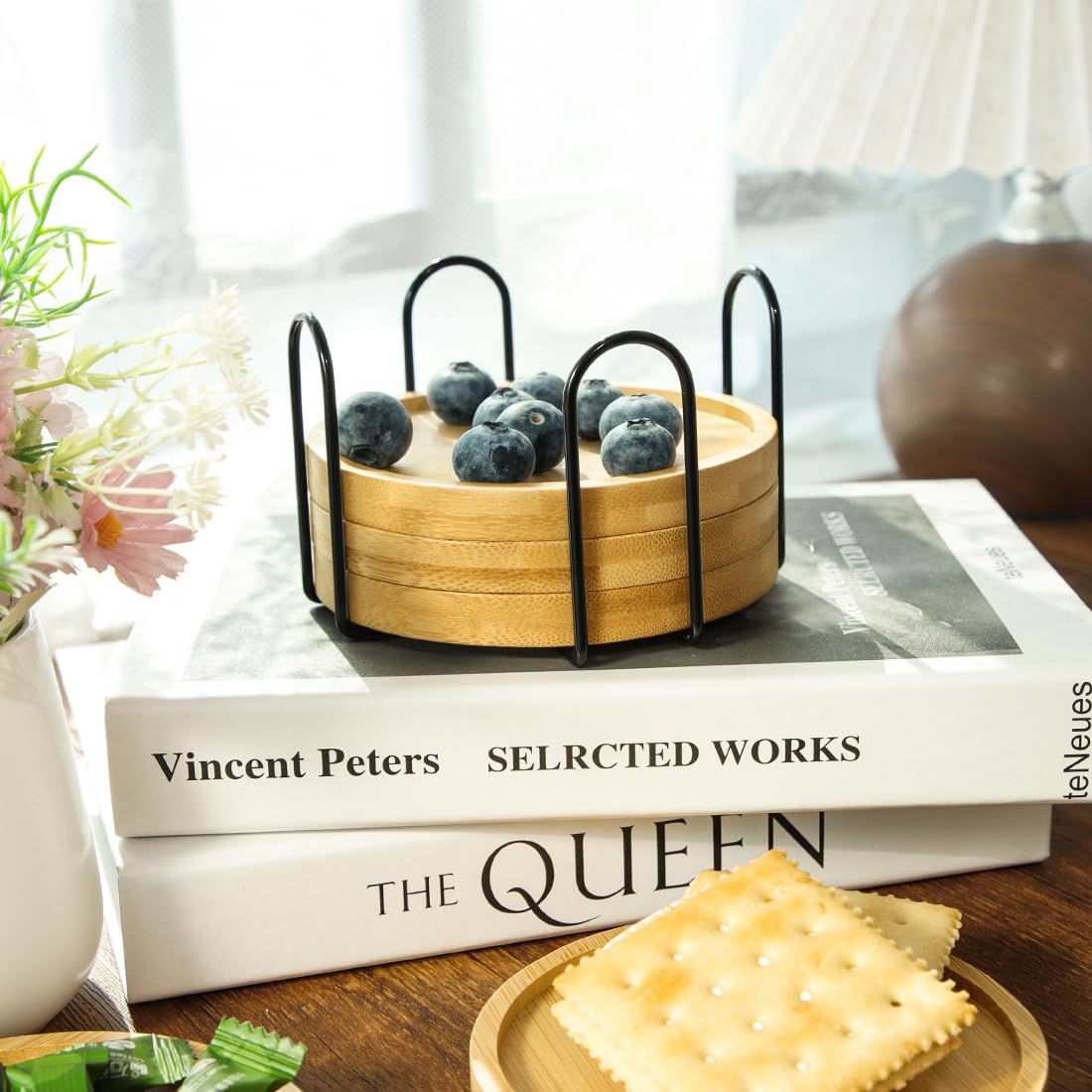 Wooden Coasters for Drinks Saucers for Planters / Set of 6