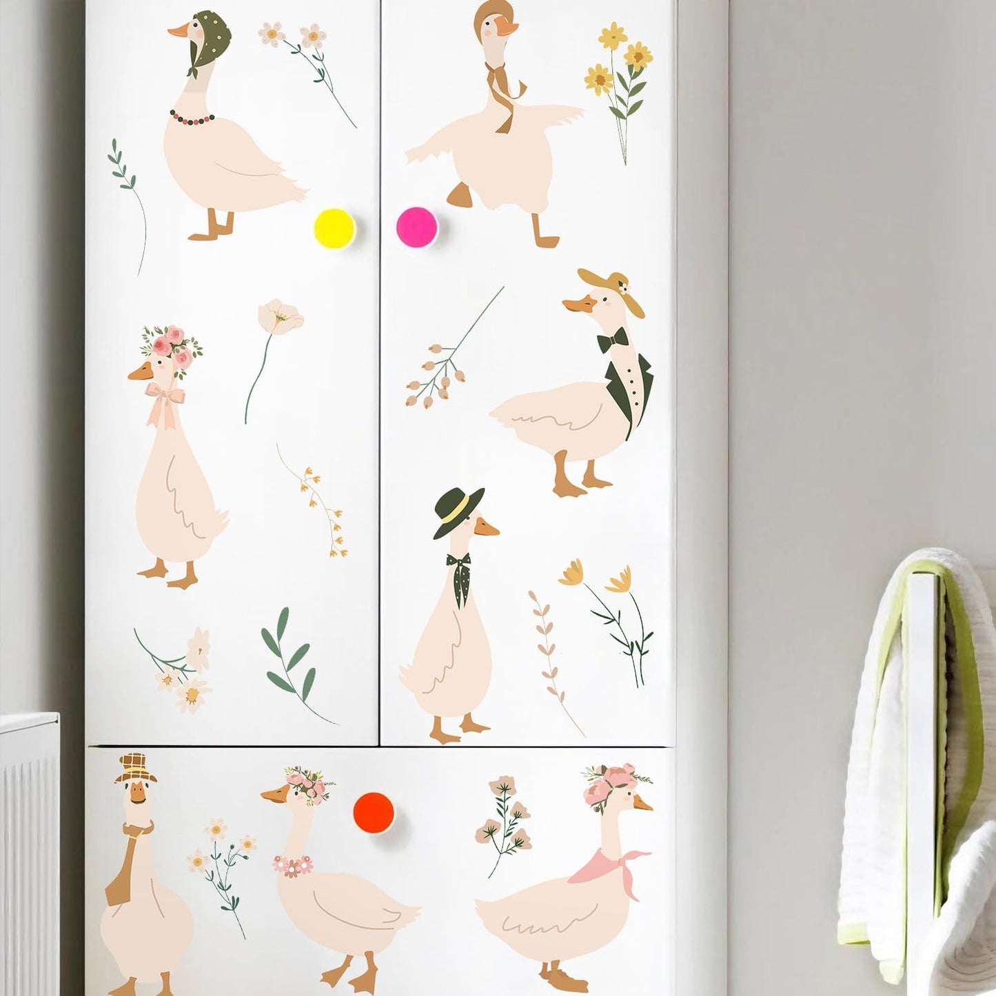 Goose Wall Stickers Watercolor Geese Wall Decals Goose Birthday Decorations Peel and Stick / Boho