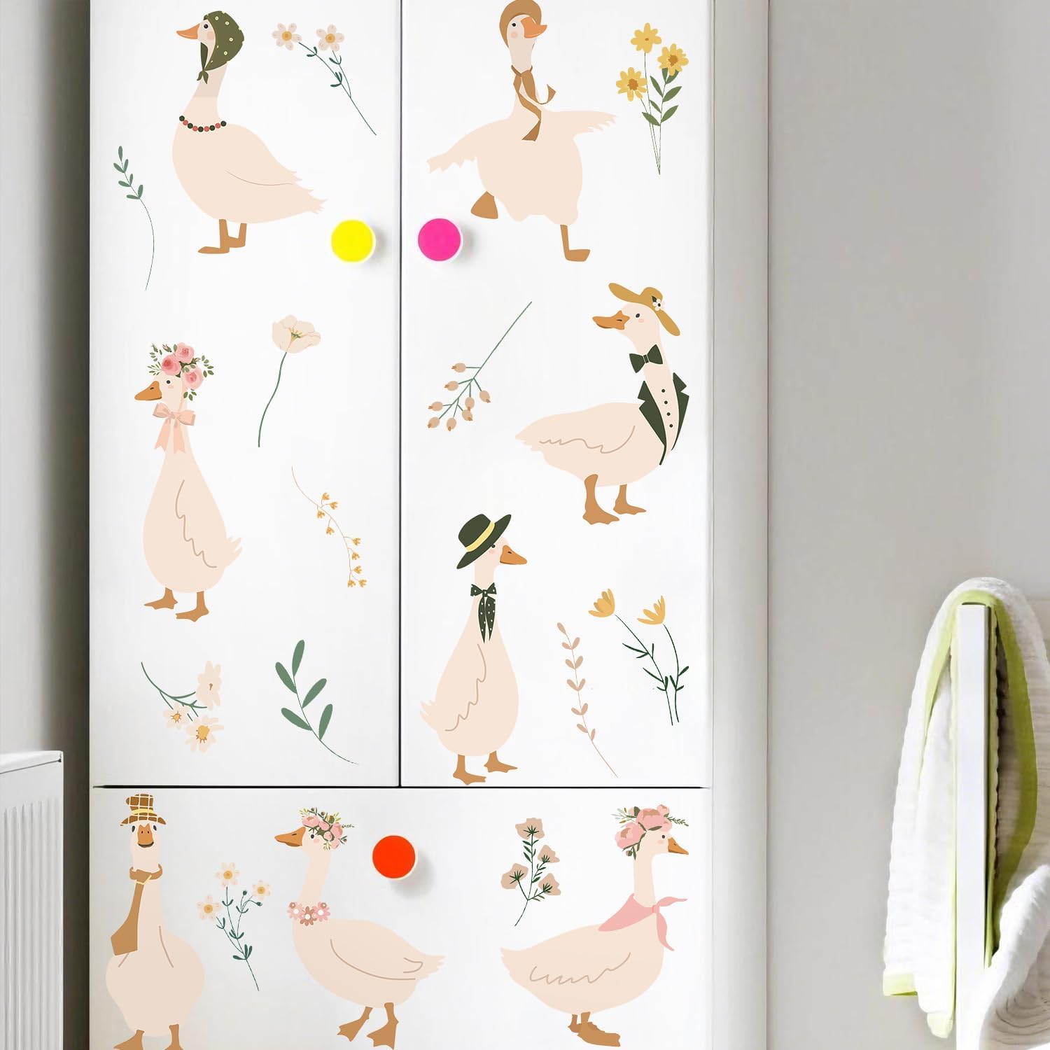 Goose Wall Stickers Watercolor Geese Wall Decals Goose Birthday Decorations Peel and Stick / Boho