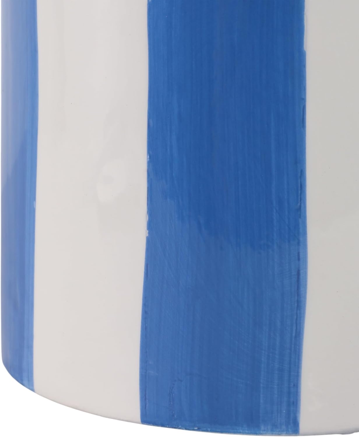 Flower Pots / Decorative Striped Scallop Edge Planters Accent / 7 Inches / Blue