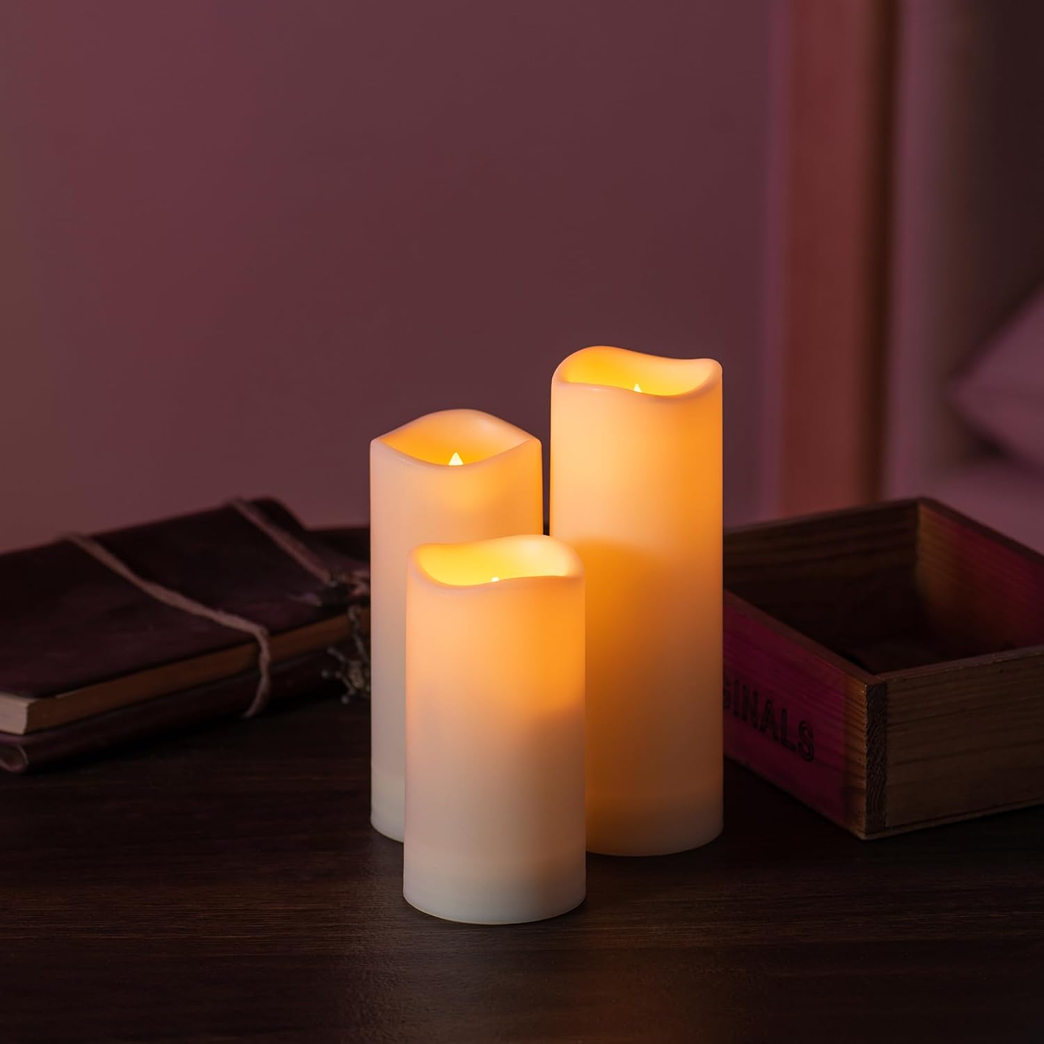 120 Pack Waterproof Outdoor Flameless Candles, Battery Operated Flickering LED Candles with Remote Control and Timer