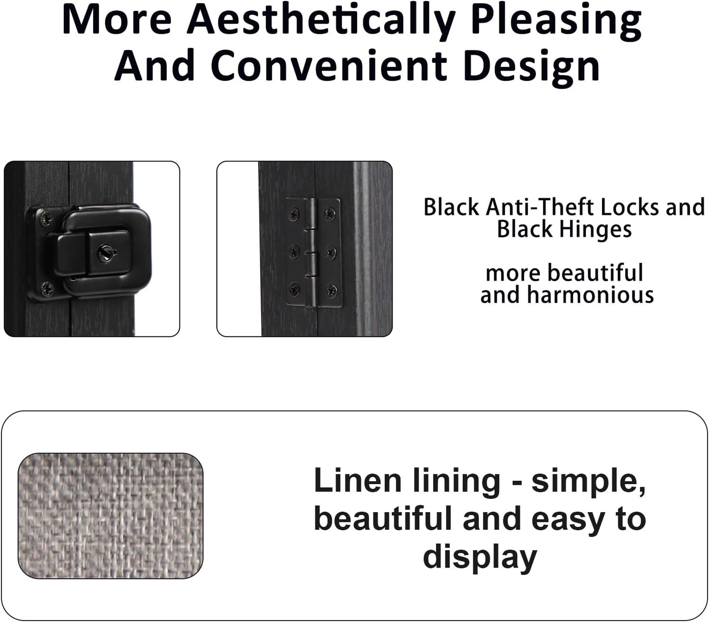 IHEIPYE Jersey Frame Display Case Black Lock,Large Shadow Box Lockable with UV Protection Acrylic Linen Lining and