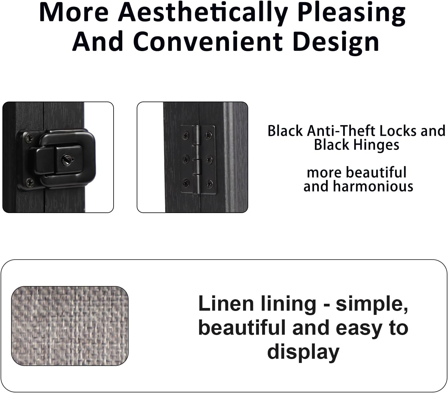 IHEIPYE Jersey Frame Display Case Black Lock,Large Shadow Box Lockable with UV Protection Acrylic Linen Lining and