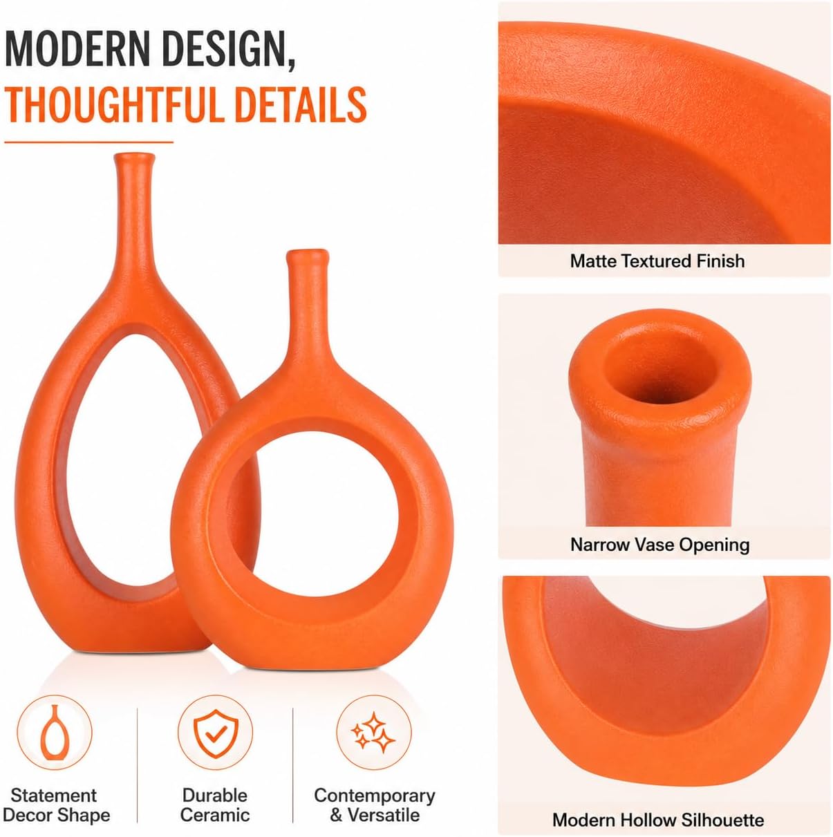 Ceramic Vase Set 2 / Orange