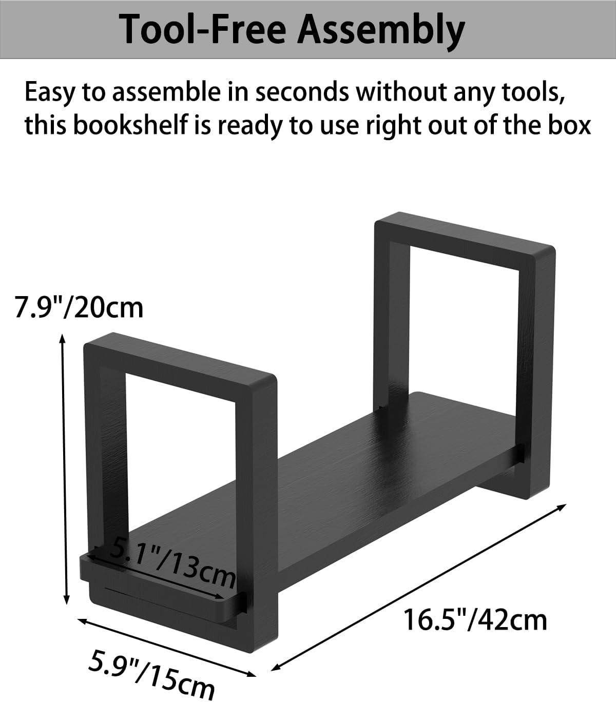 100% Solid Wood Adjustable Desktop Bookshelf, Retro Tabletop Bookshelf, Desk holder Shelf for Living Room, Home
