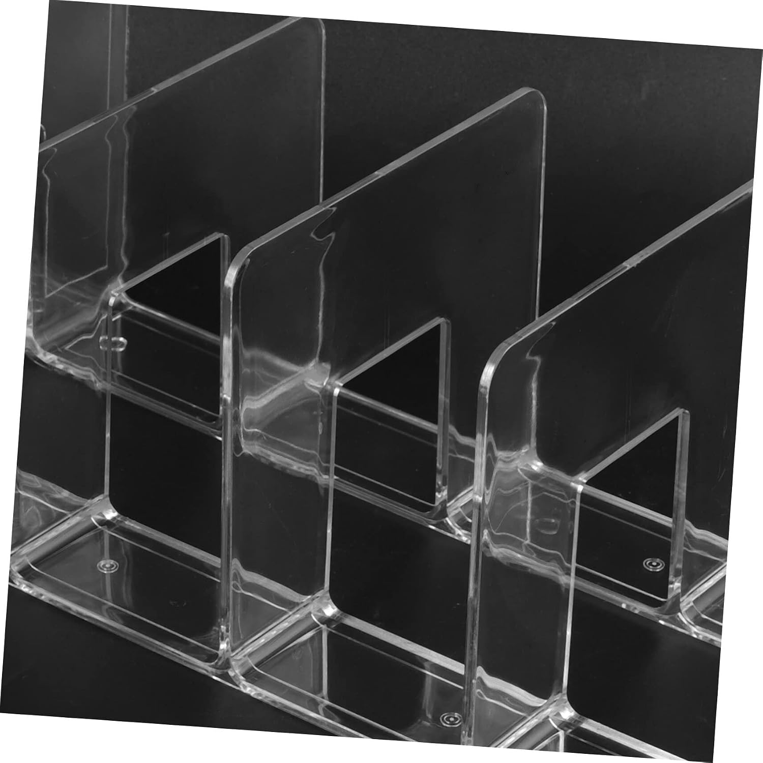 4 Bookends Storage File Boxes Non- Skid Bookend Document Rack Folders for Filing Cabinet / Clear