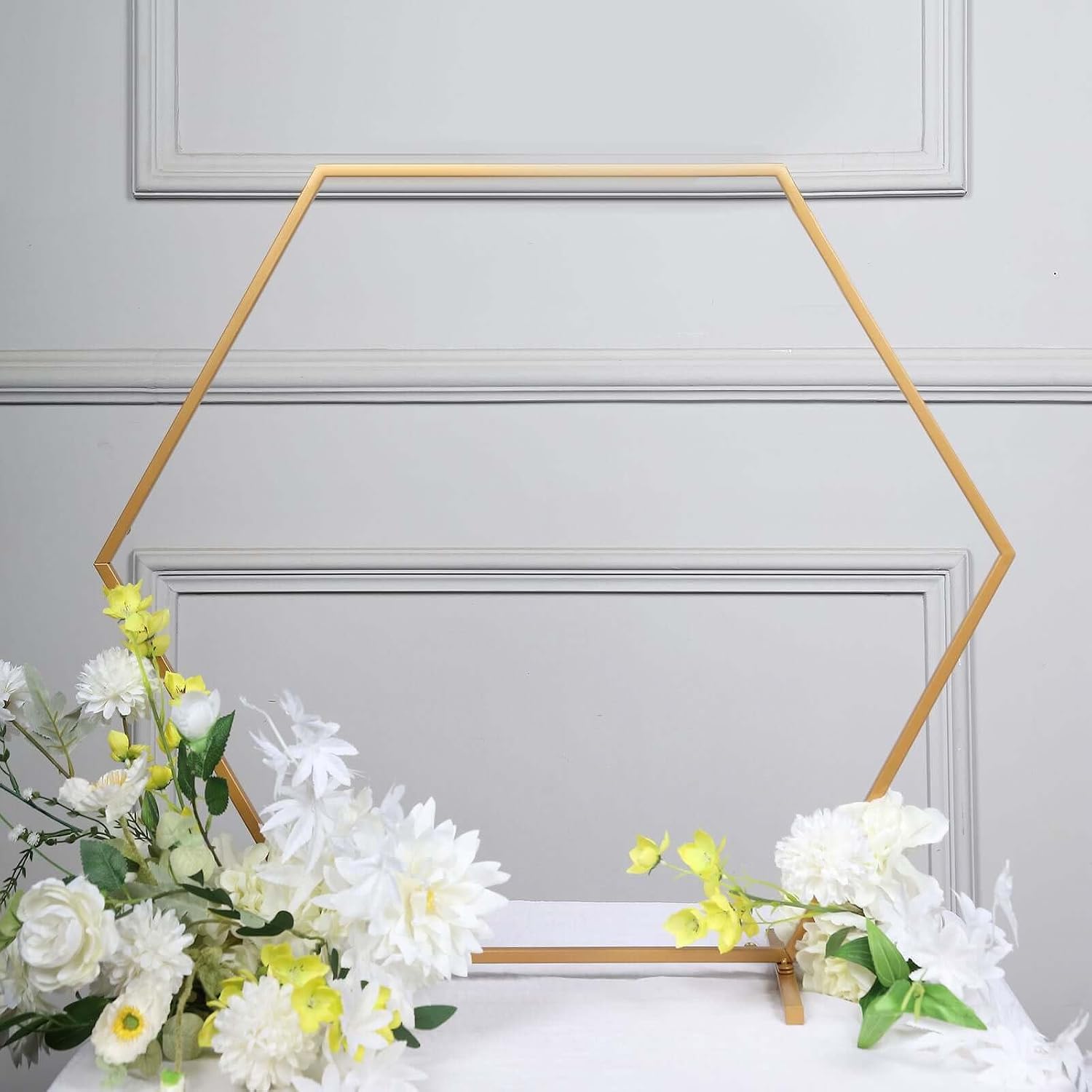 Efavormart 24" Metal Hexagon Table Wedding Arch Centerpiece Stand / Gold