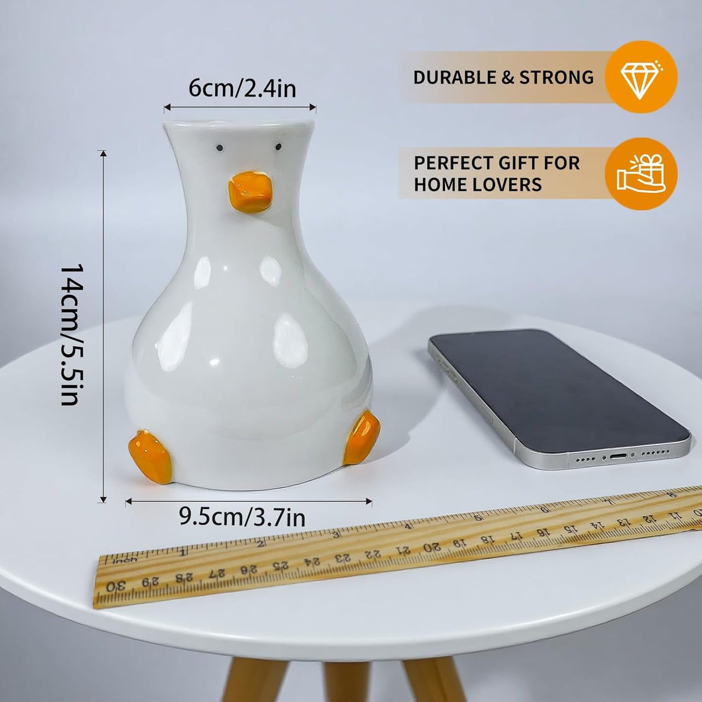 Modern Flower Vase / Duck-vase / White