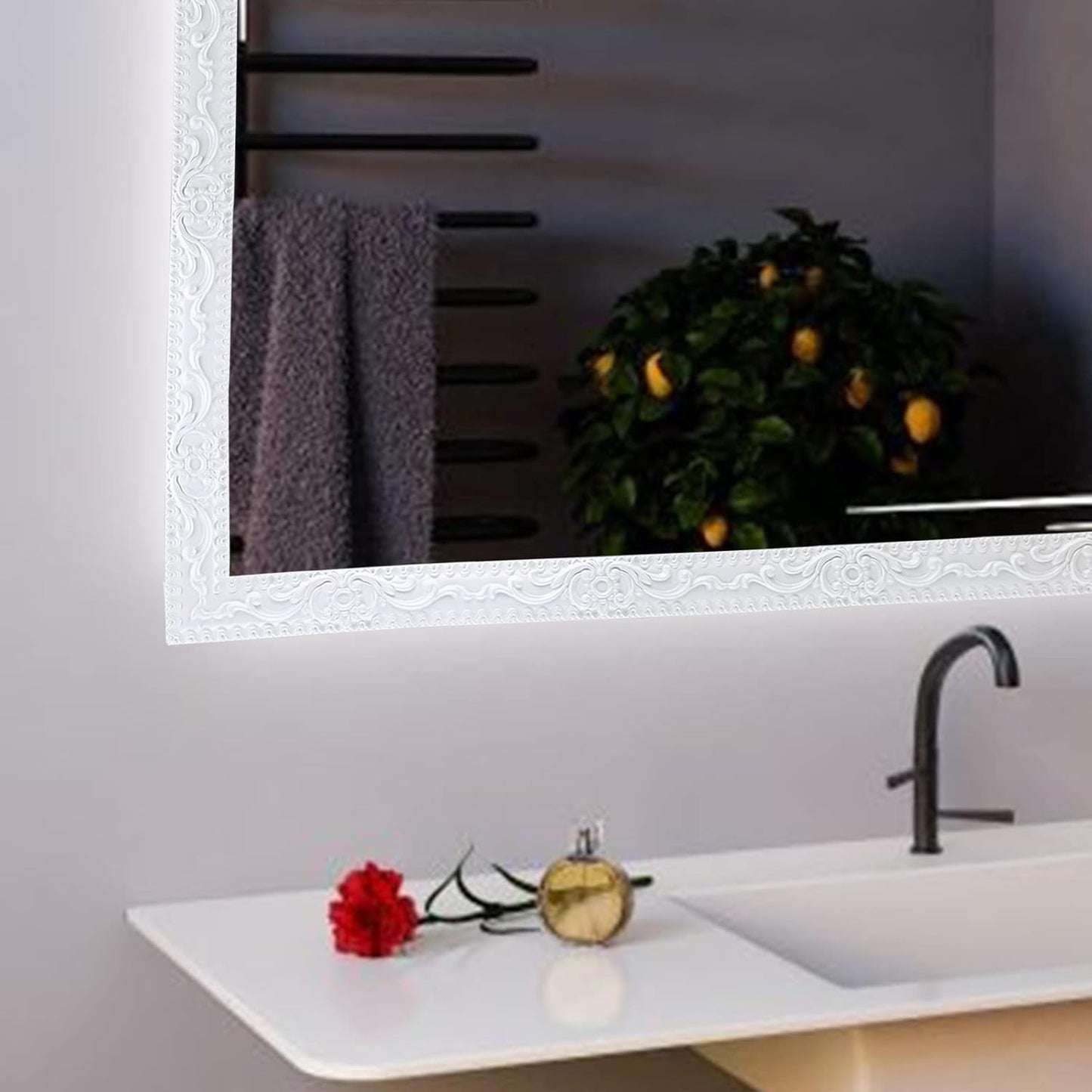 Crown Molding for Cabinet Mirror Frame Wall Edge Home Decor / 196.8 x 1.4 / White