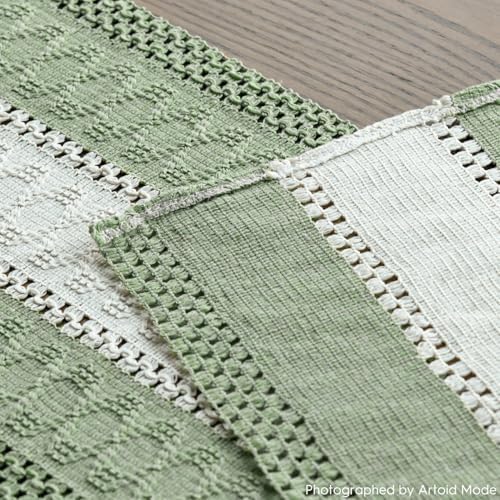Artoid Mode Light Green Farmhouse Woven Table Runner 12x36 Inch