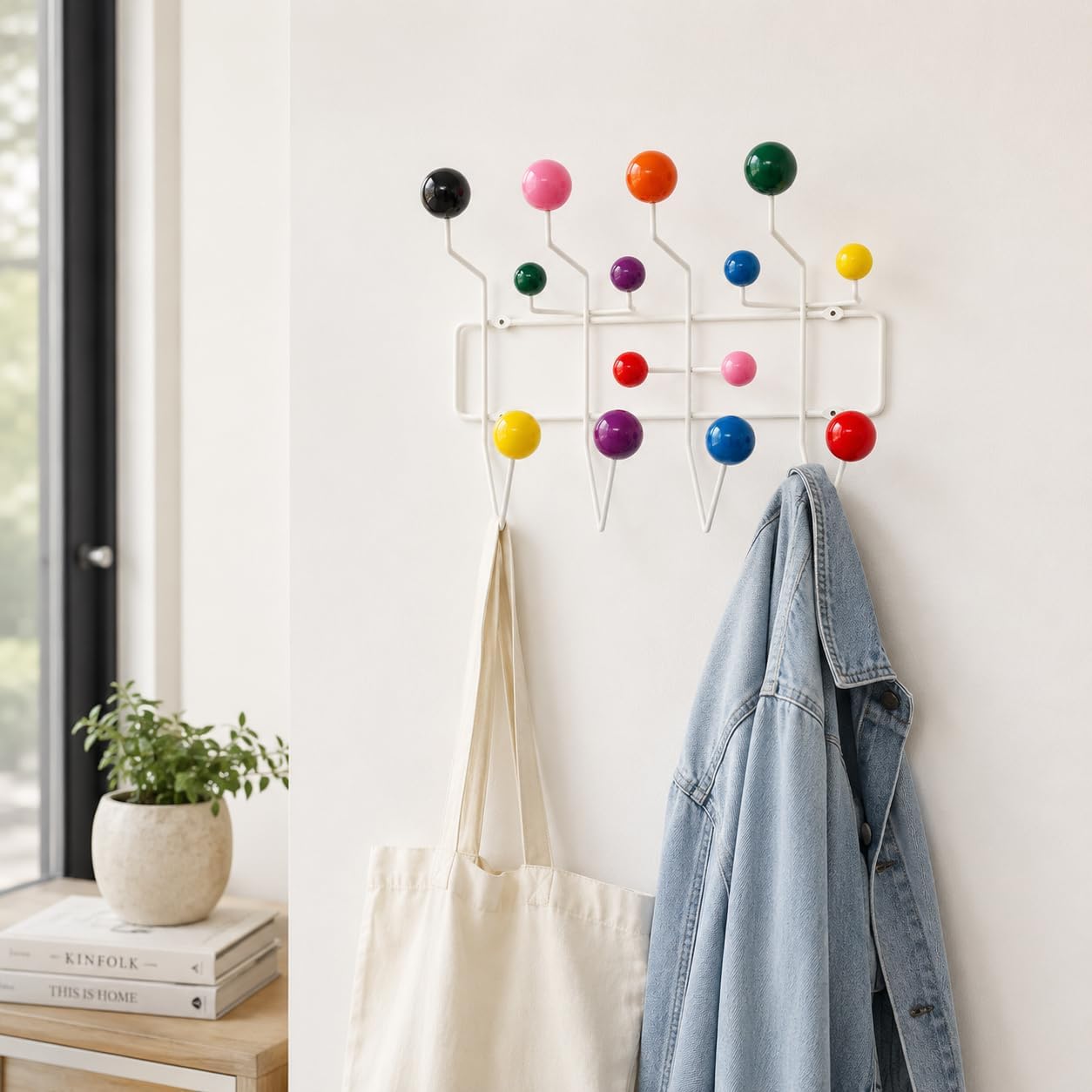 Mid Century Modern Bubble Wall Mounted Coat Rack, Multi Color