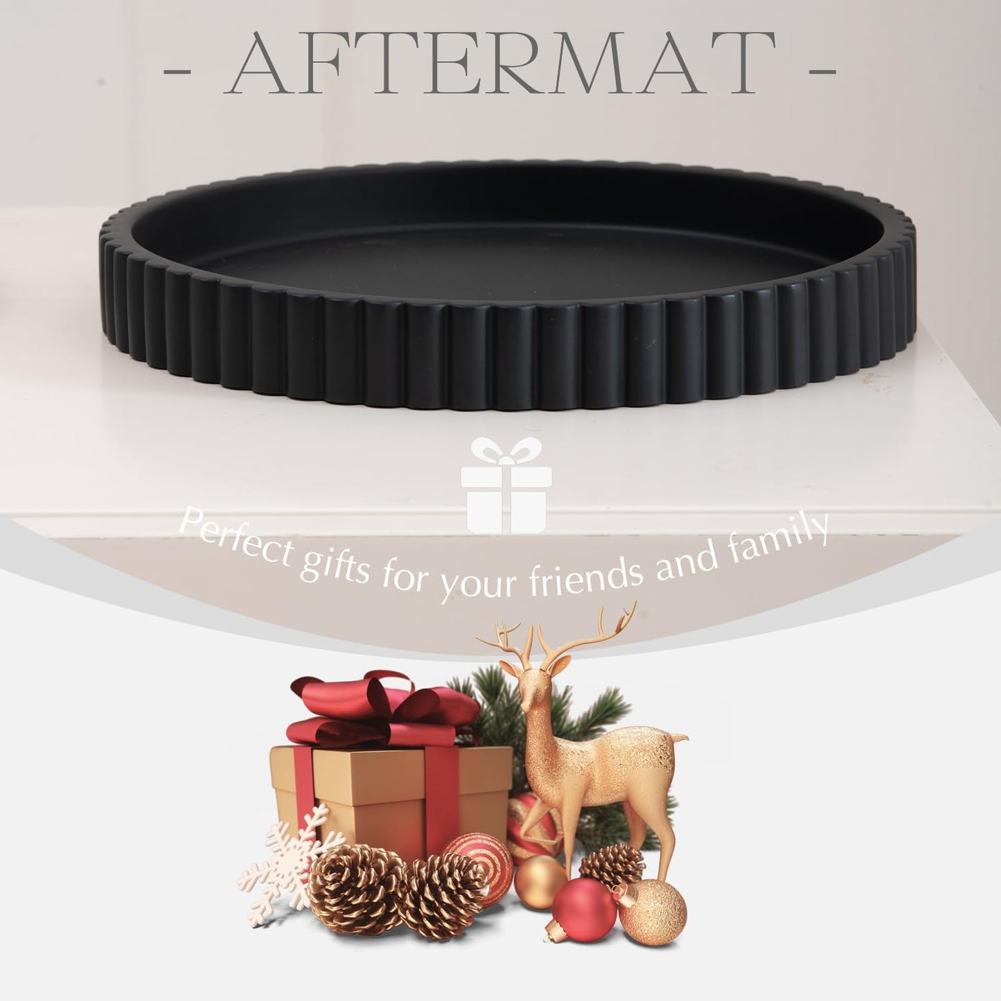 Decorative Tray / Black / 11"L x 11"W x 1.5"H