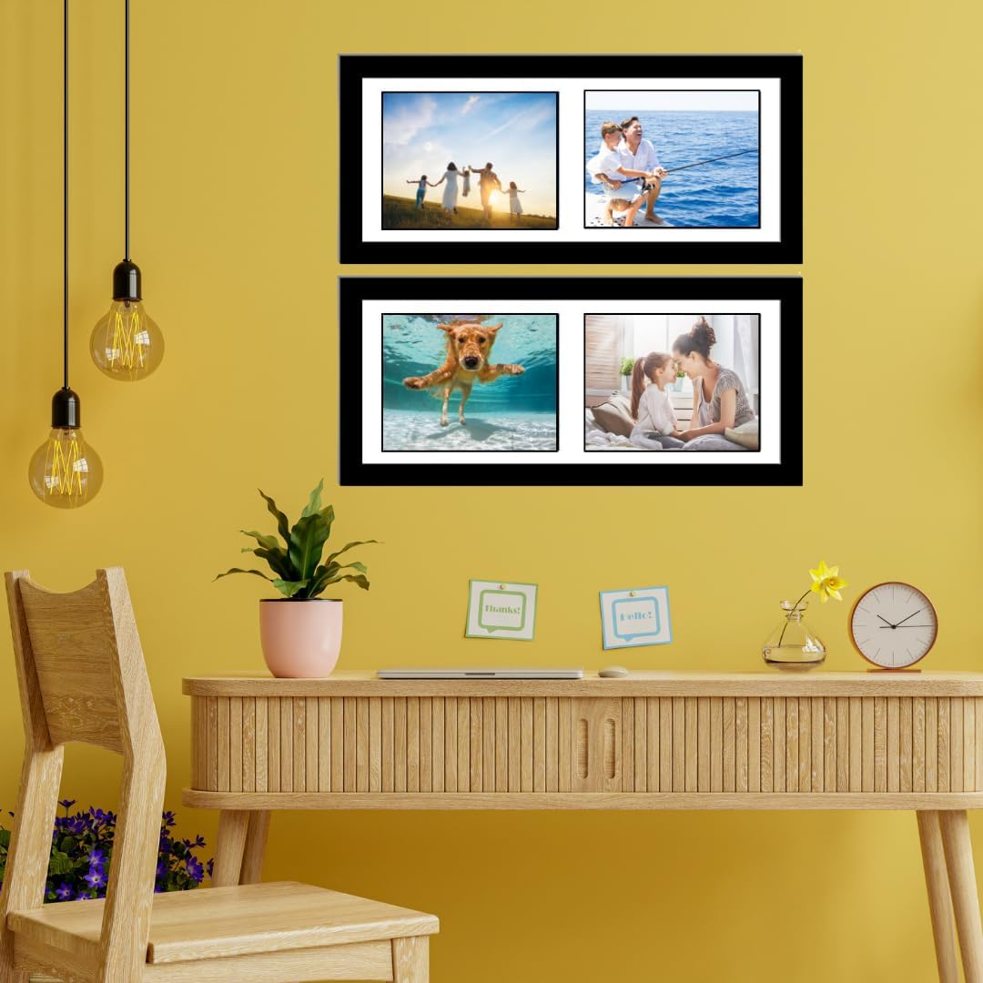 1024Bk Black Picture Frame With White Mat/Black Core To Hold 8X10-Inch Media, Includes Installed Sawtooth Hangers