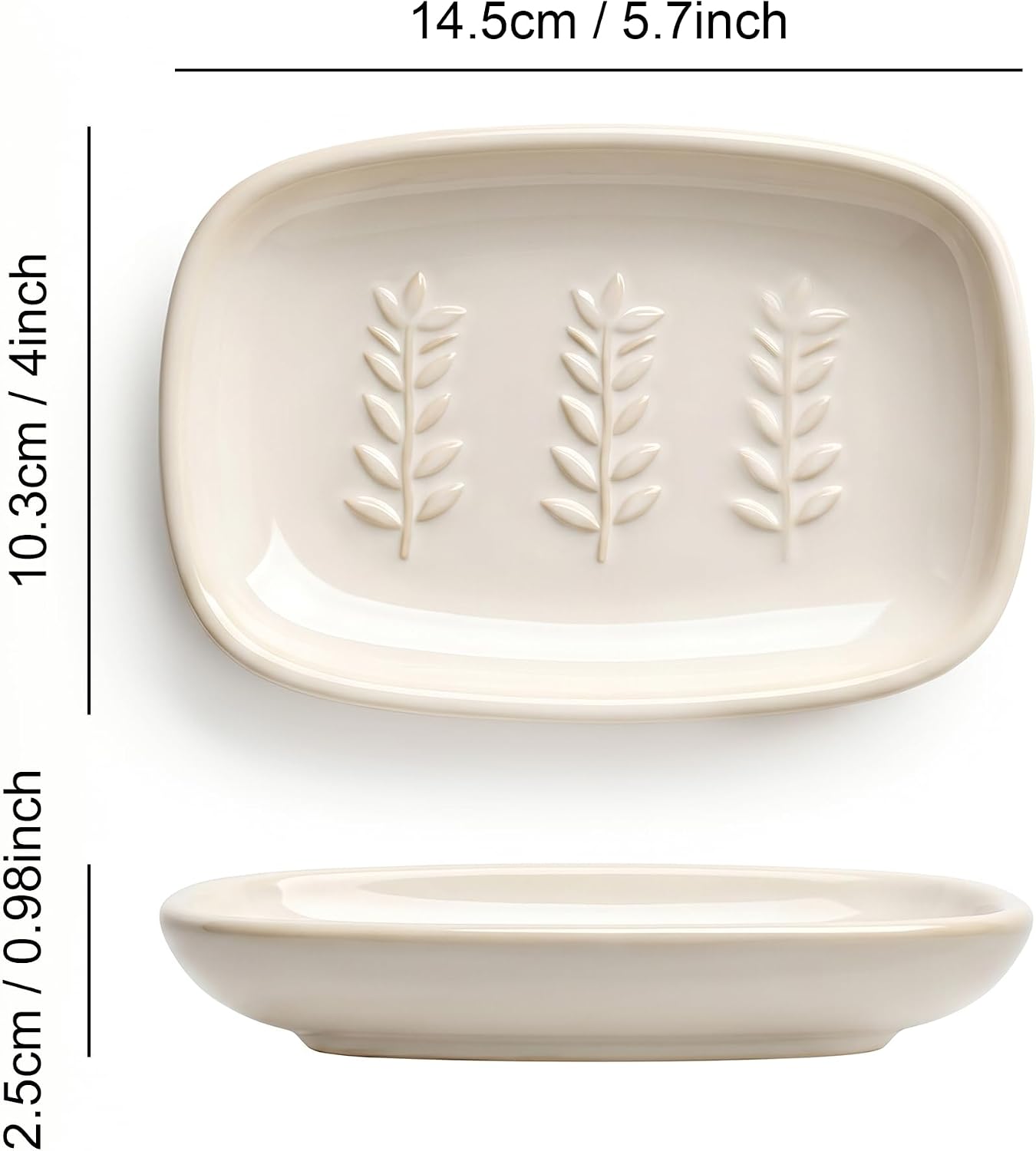 Decorative Bar Soap Tray / Warm Stone