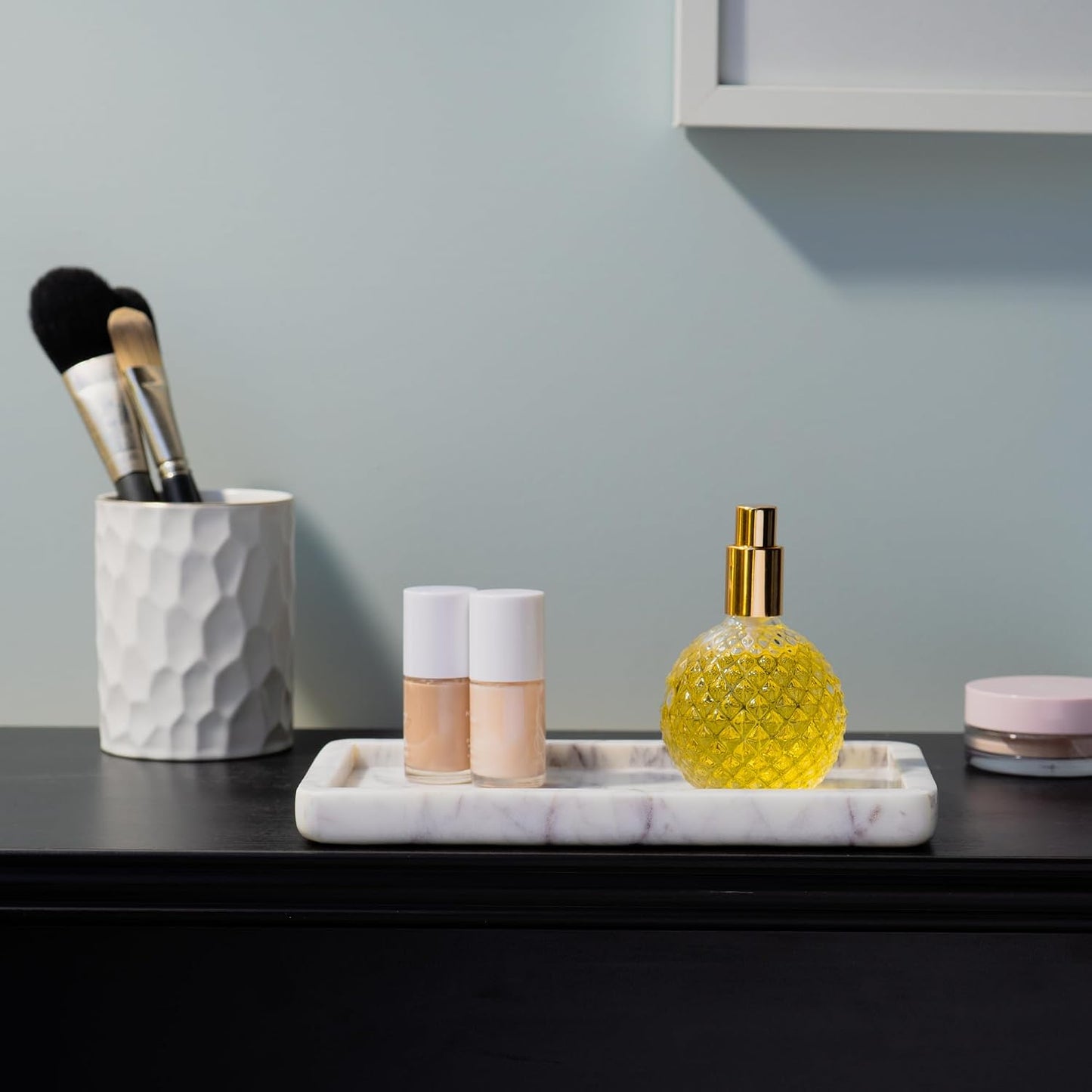 Marble Tray / 8 3/ " Small Rectangular Vanity / White / 8.8 x 5 x 0.8