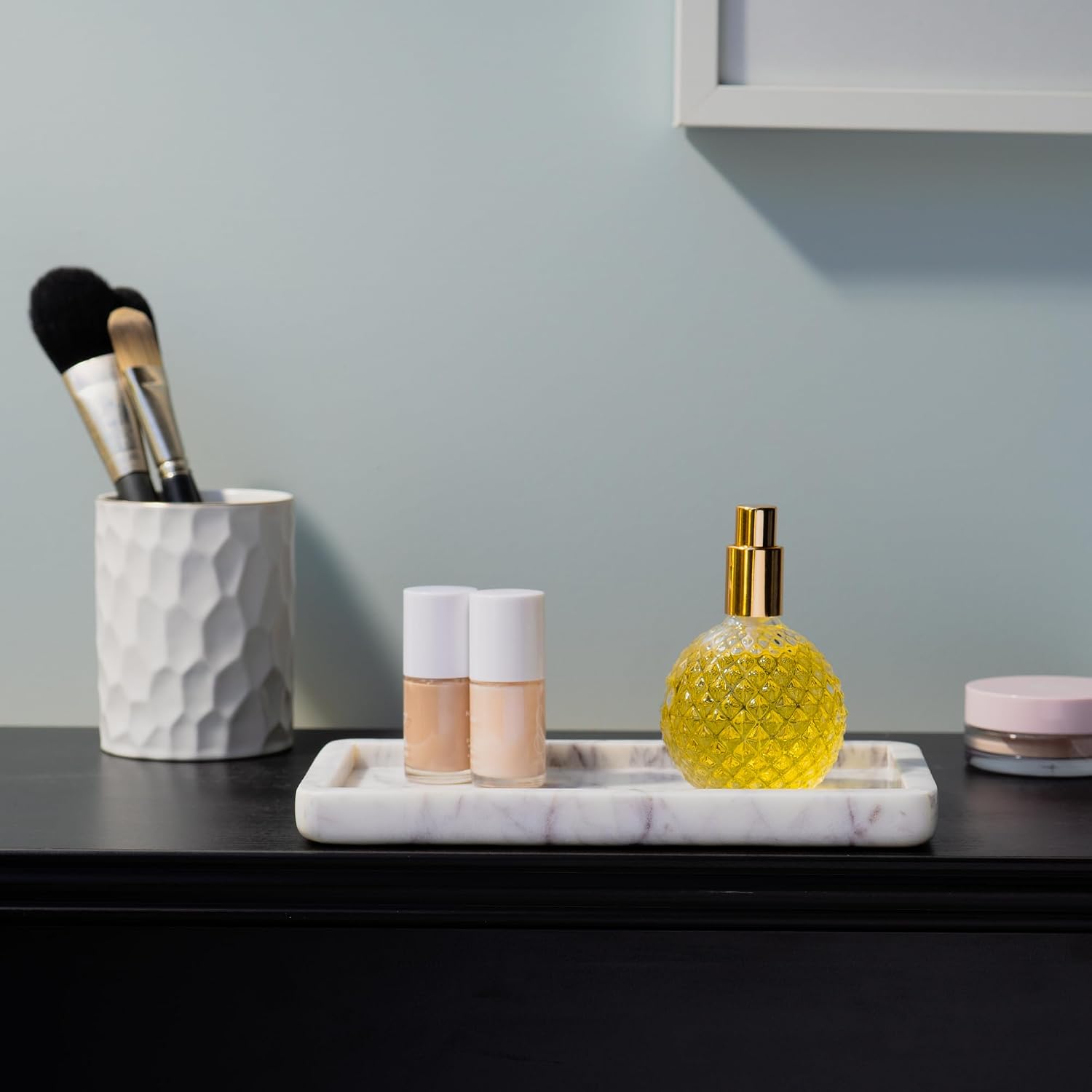 Marble Tray / 8 3/ " Small Rectangular Vanity / White / 8.8 x 5 x 0.8