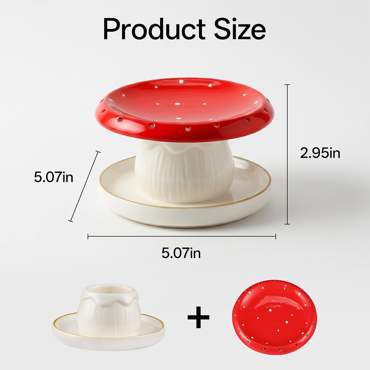 Handmade Ceramic Decorative Jewelry Tray Trinket Dish for Rings Earrings / Red