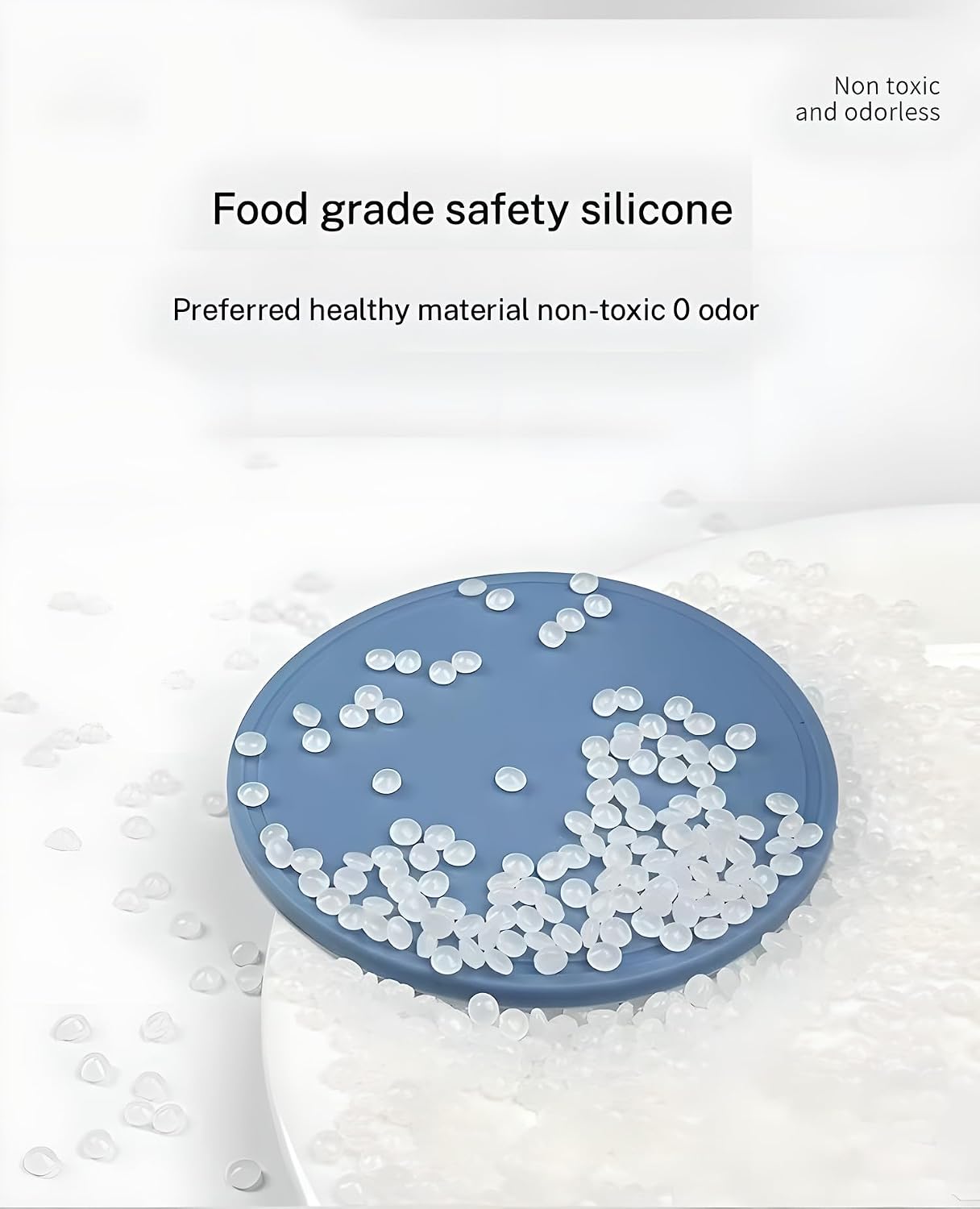 Holder / 5-Piece Silicone Coasters Set / Fog Blue / 3.9"*3.9"*0.18
