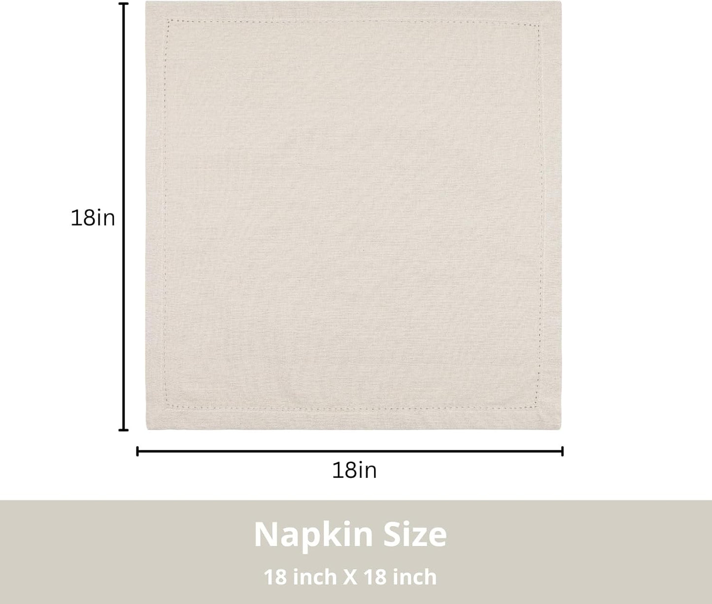 Set of 12 Hemstitch Cloth Dinner Napkins 100% Cotton - Soft Durable Washable - Ideal for Wedding Spring Easter Summer