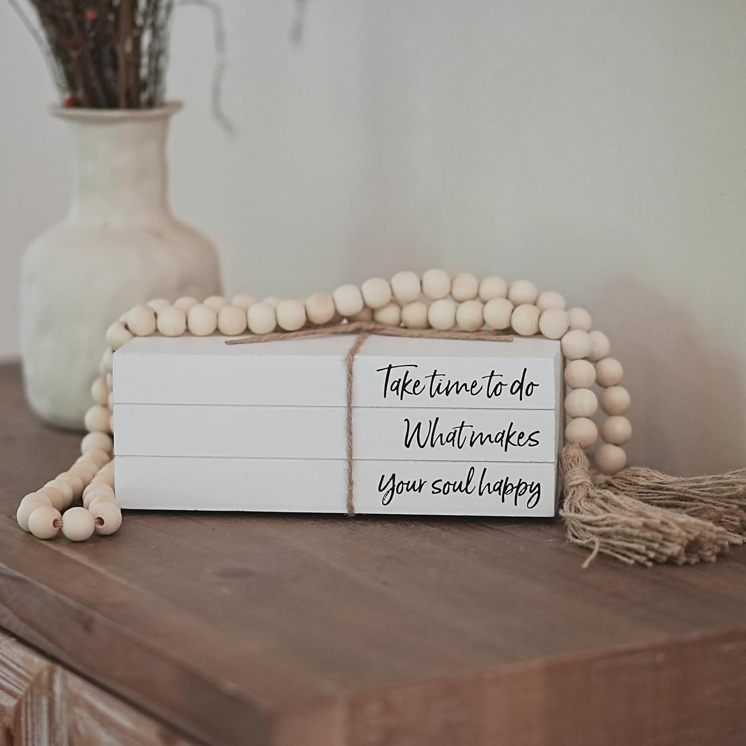 Wooden Faux Book for Decoration / Take Time To Do