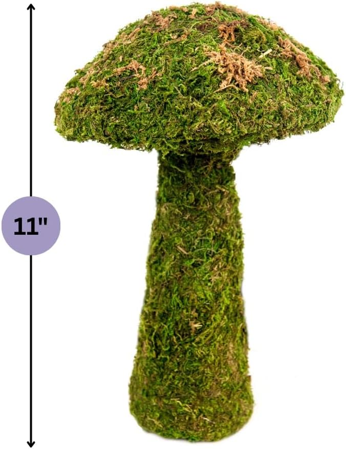 Deco Moss Small Mushroom / Green / Set of 11