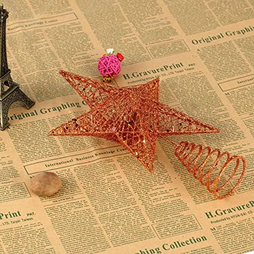 BinaryABC Iron Christmas Tree Star Topper,20cm Glittering Tree Topper