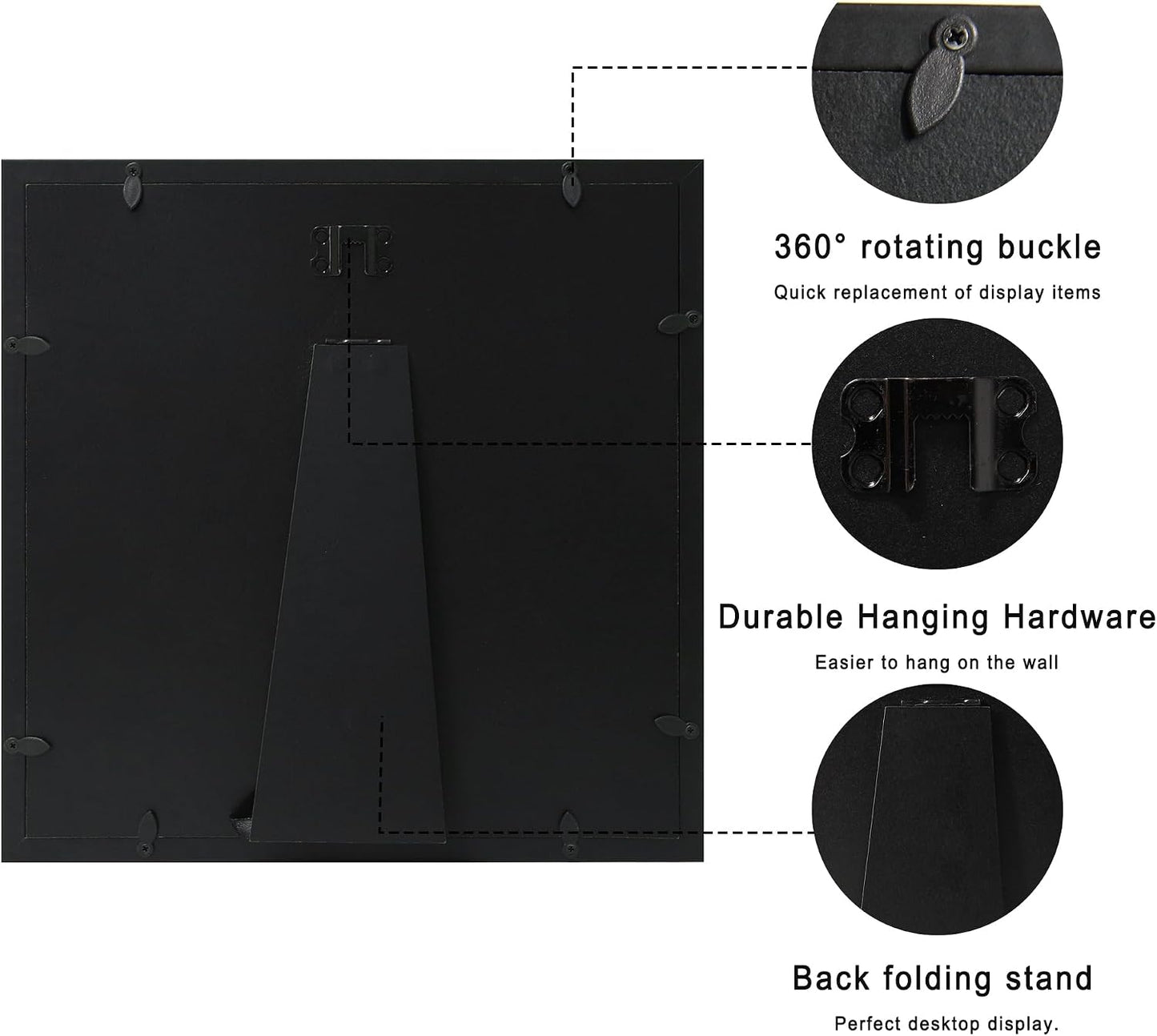 11x11 Shadow Box Display Case with Tempered Glass, Black Wooden Large Memory Shadow Box Frame with Soft Linen Back for