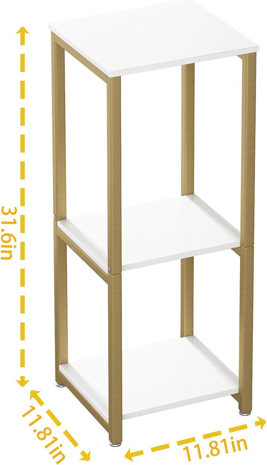 3 Tier Plant Stand Indoor Corner Tall Square Shape Plant Shelf | Modern Metal MDF board Flower Storage,Suitable tight