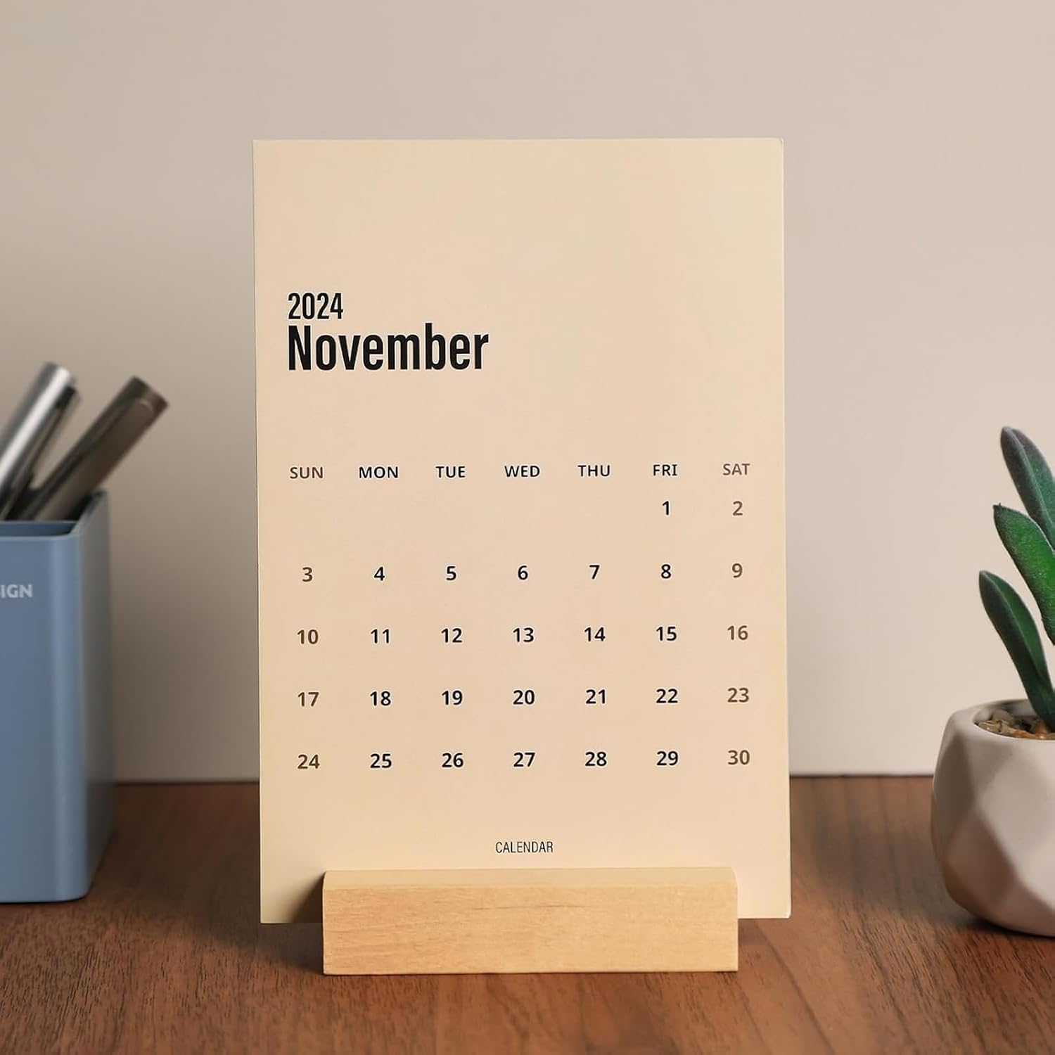 Wood Stand for Monthly Desk Calendar / 3.5" Birch / Set of 2