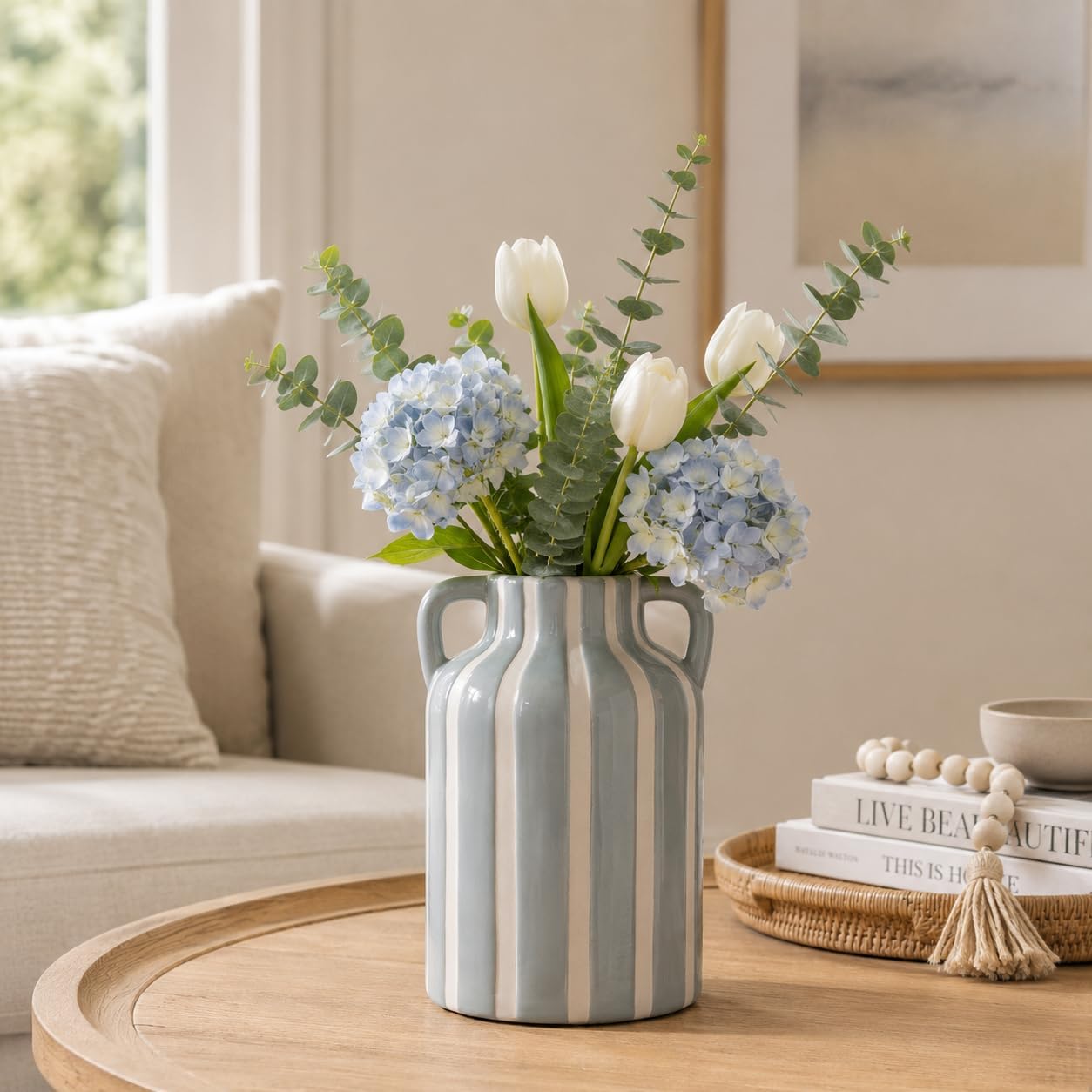 Grey Ceramic Vase / Grey and White 1