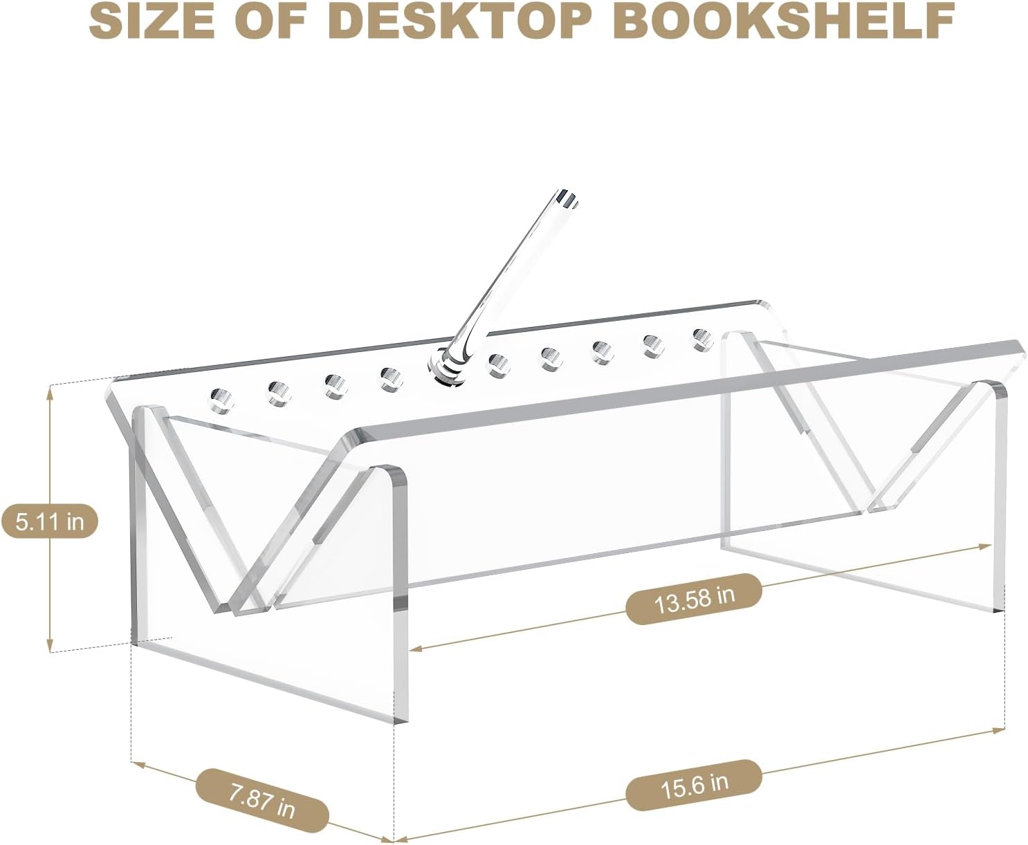 Slanted Transparent Mini Book Storage / Acrylic Bookshelf / Clear