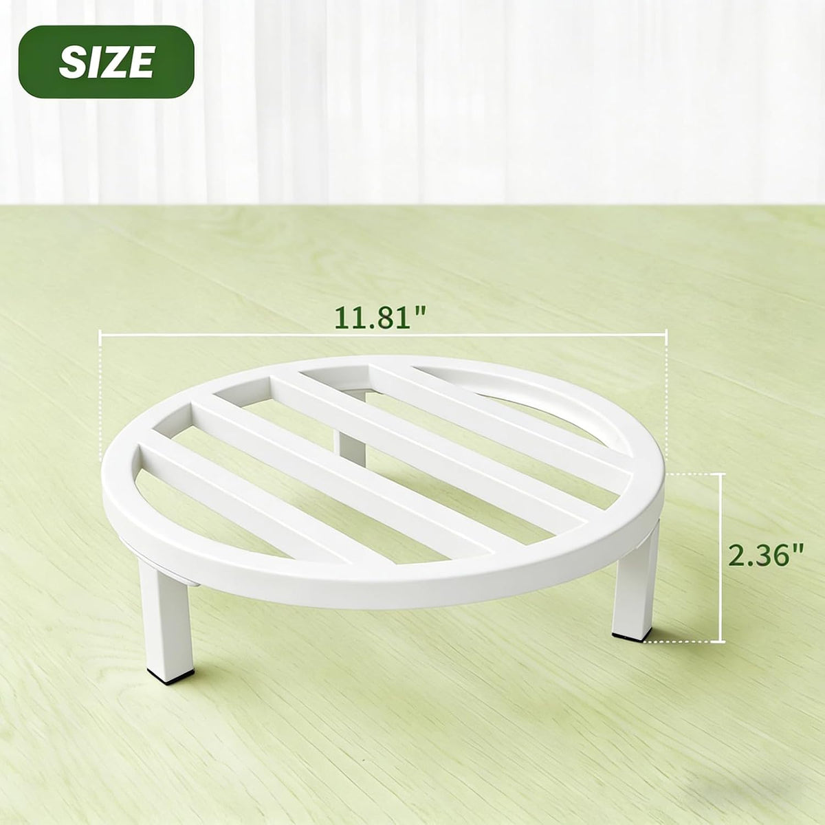 3 Pack 12 Inch Metal Plant Stands Outdoor Indoor Pot Riser,White | 240 LBS Capacity,Short and Low-Profile,Rugged and