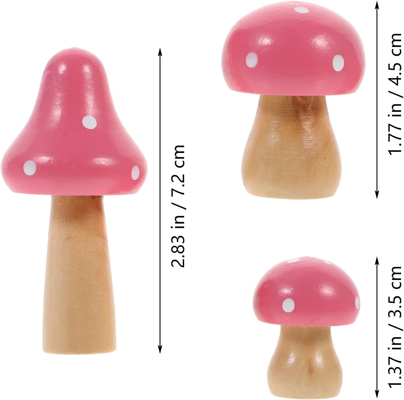 Mushroom Miniature Figurines Mini Wooden Mushrooms Fairy Garden Accessories Flower Pots / Set of 3