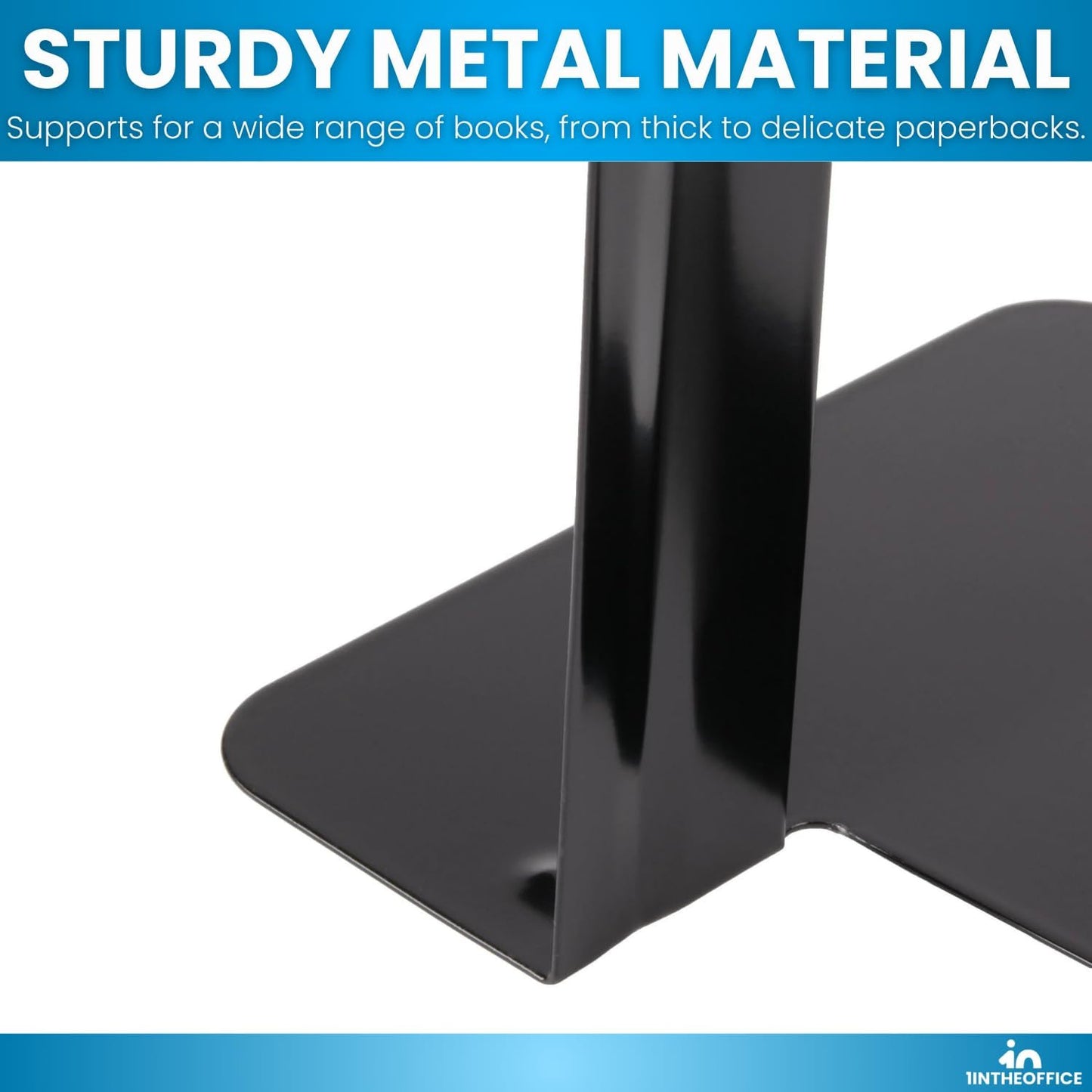 Metal Bookends / Bookends / Black / 4 x 4 / Set of 4