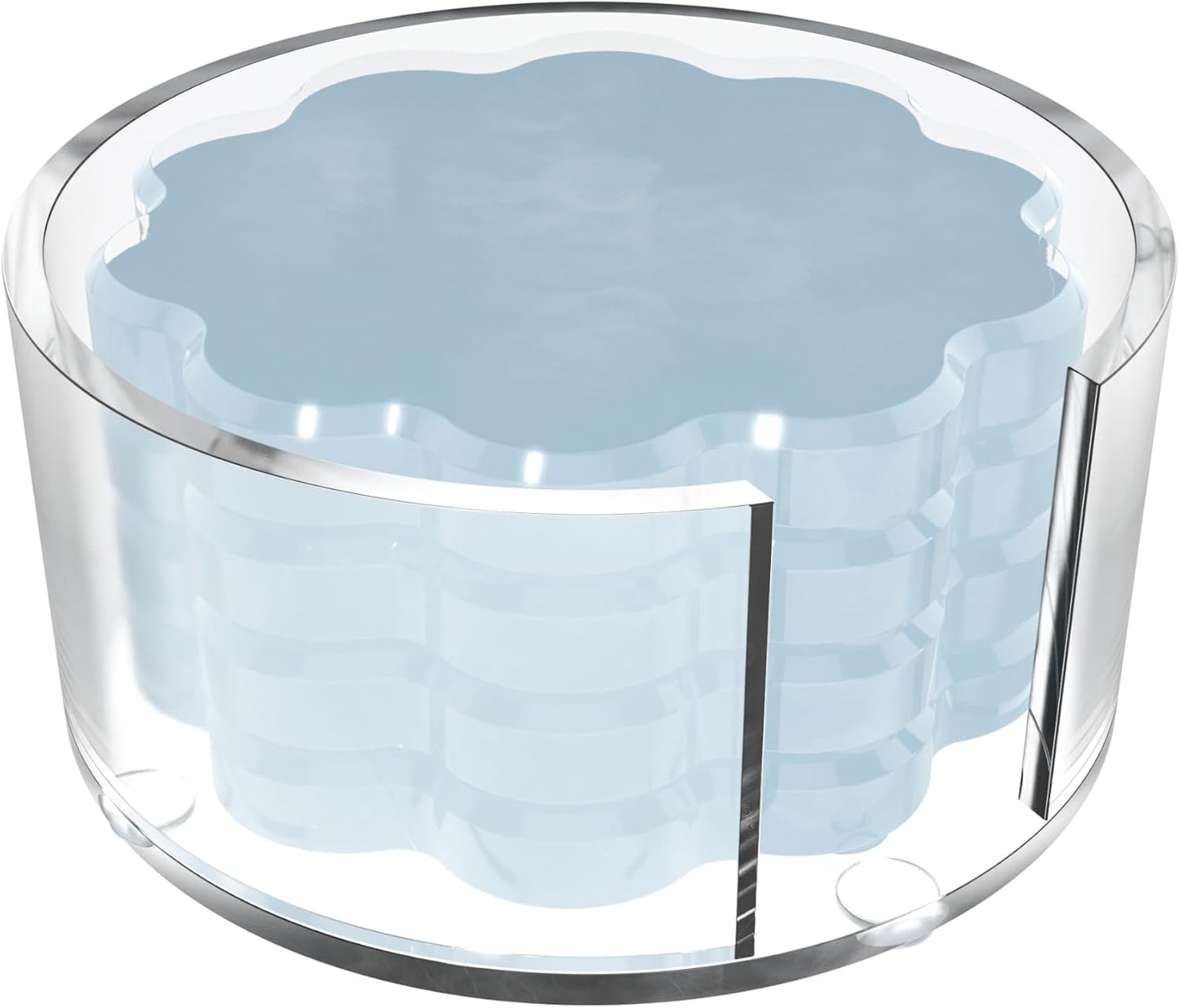 Holder / Scalloped Acrylic Drink Coaster Set 4‑Pack / Light Blue