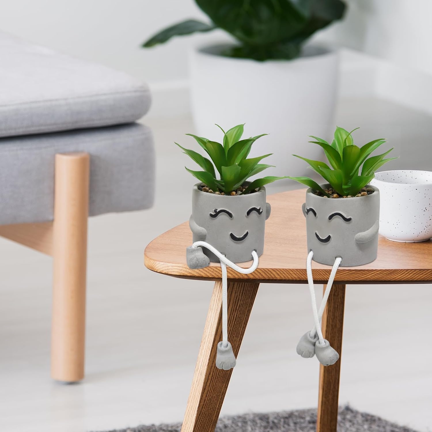 Artificial Plants Bathroom Decor / Gray-2a / Set of 2