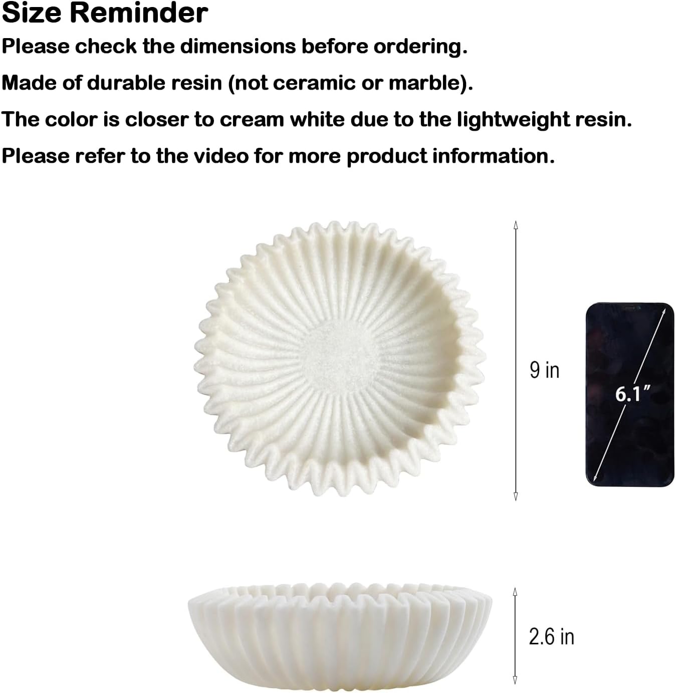 Decorative Bowl Modern Home Decor / White B