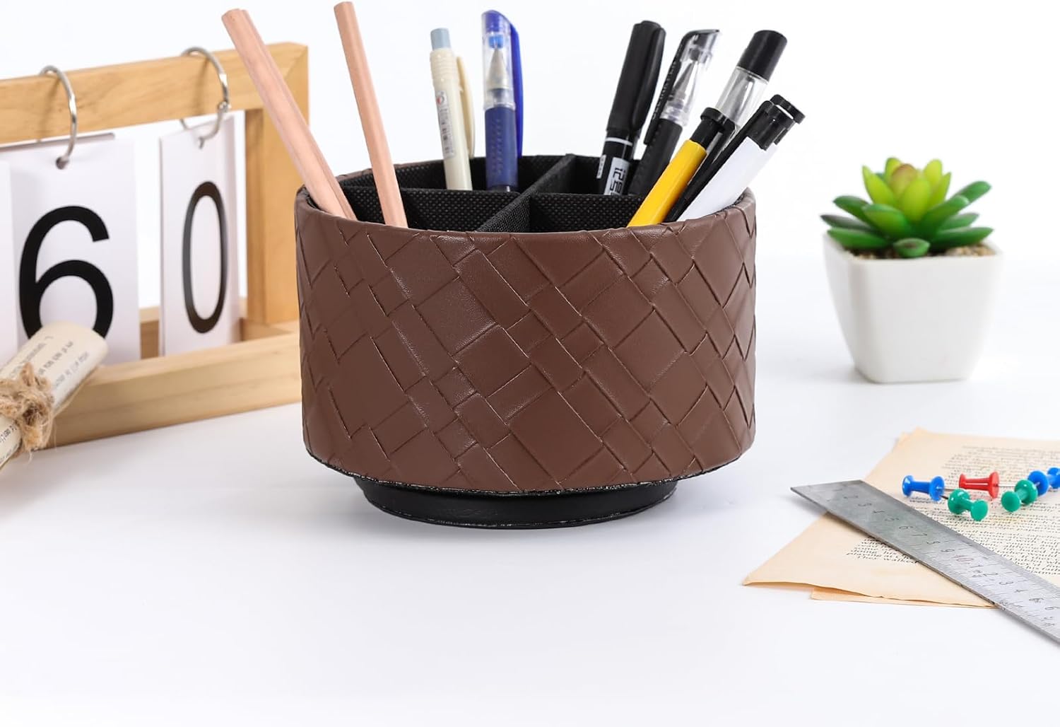 Remote Organizer / TV Control Holder / Brown Big Grid