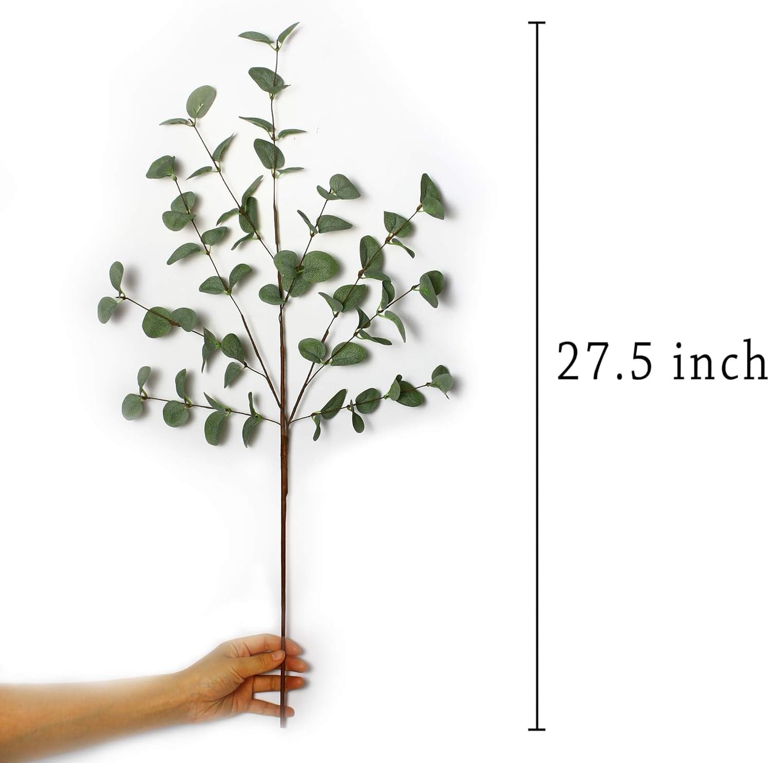 27" Eucalyptus Stems Greenery Stems Eucalyptus Leaf Spray in Silk Plastic Plants / Green / Set of 12