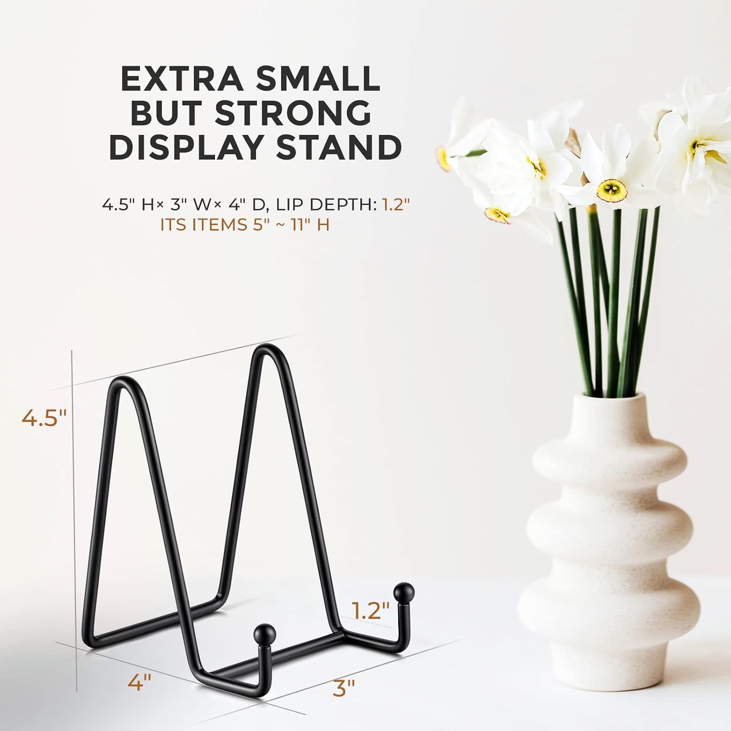 Book / Plate Stands for Display / 4.5 Inch / Set of 3