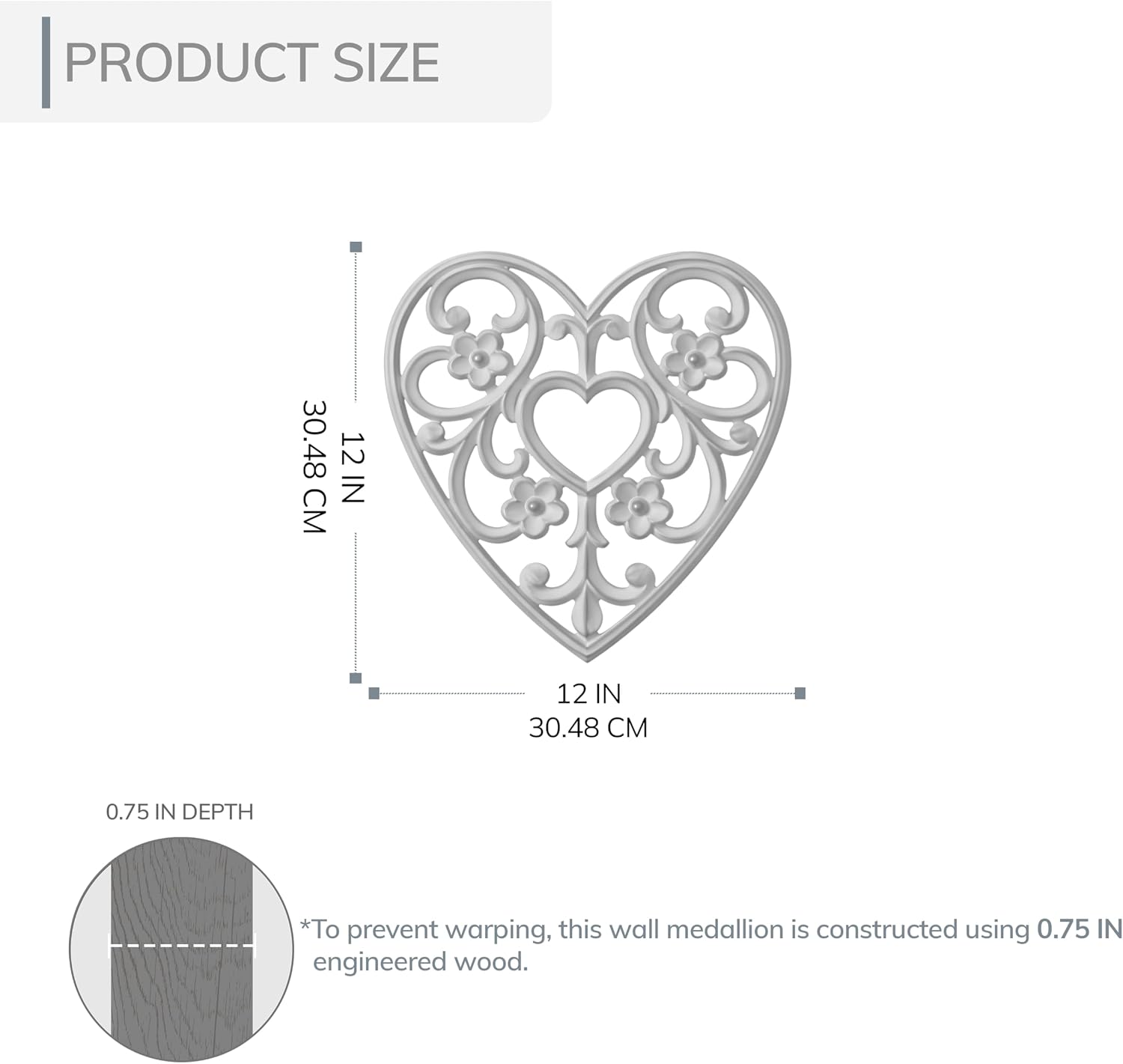 Wooden Wall Decor / 12"L x 12"W / Heart