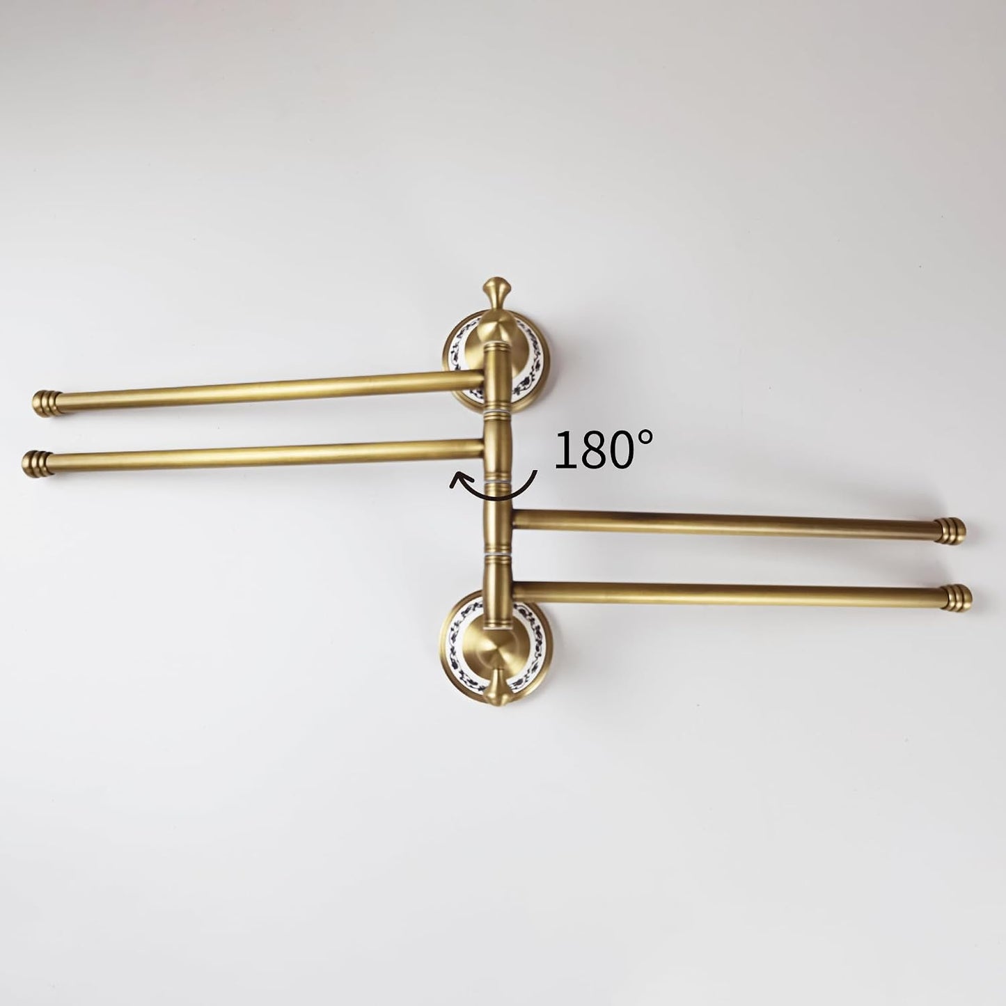 Swivel Towel Rack for Bathroom, Antique Bronze Folding 4 Arms Hand Towel Bars Towel Hanger for Laundry, Wall Mount