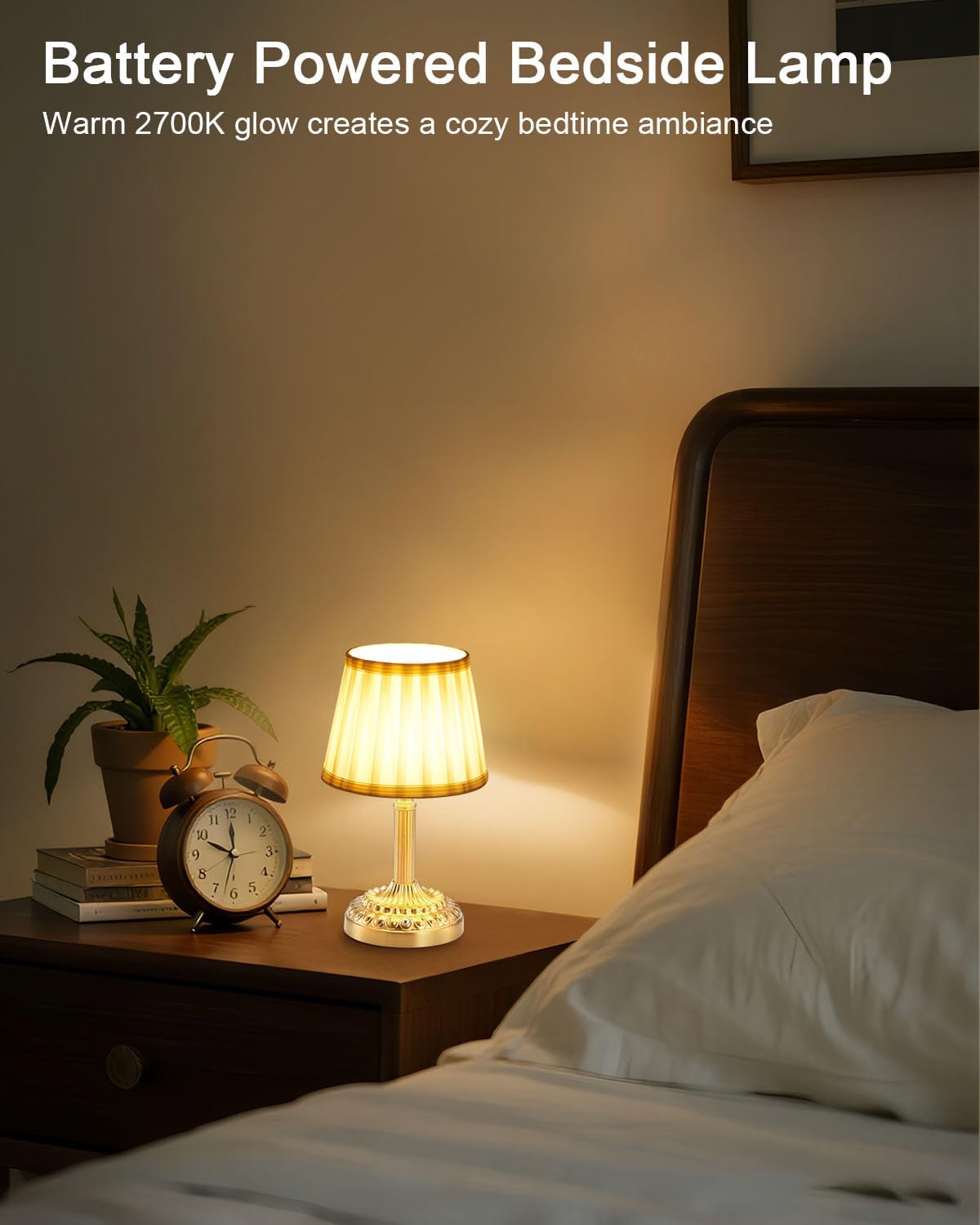 2 Pack Rechargeable Cordless Table Lamps for Restaurant Dining | 5200mAh Small Battery Operated Lamp, Portable Dimmable