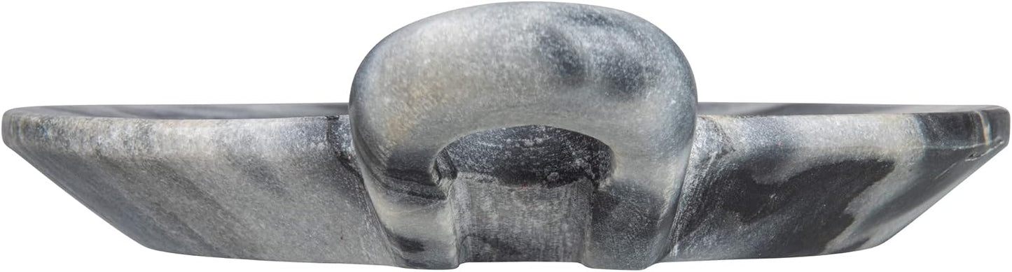 Hand-Carved Marble Dish / Gray / 7.5 x 6