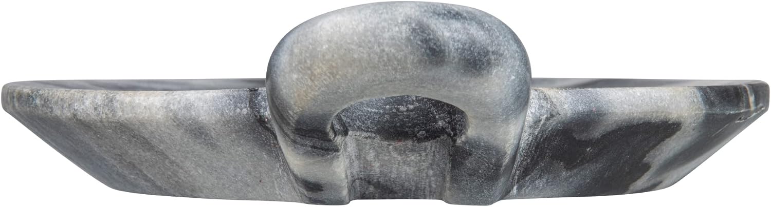 Hand-Carved Marble Dish / Gray / 7.5 x 6