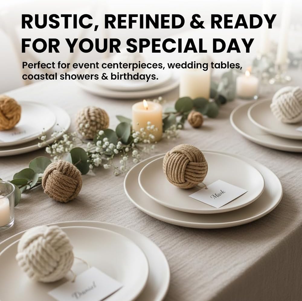 Weeding Décor / Jute & Cotton / Set of 8
