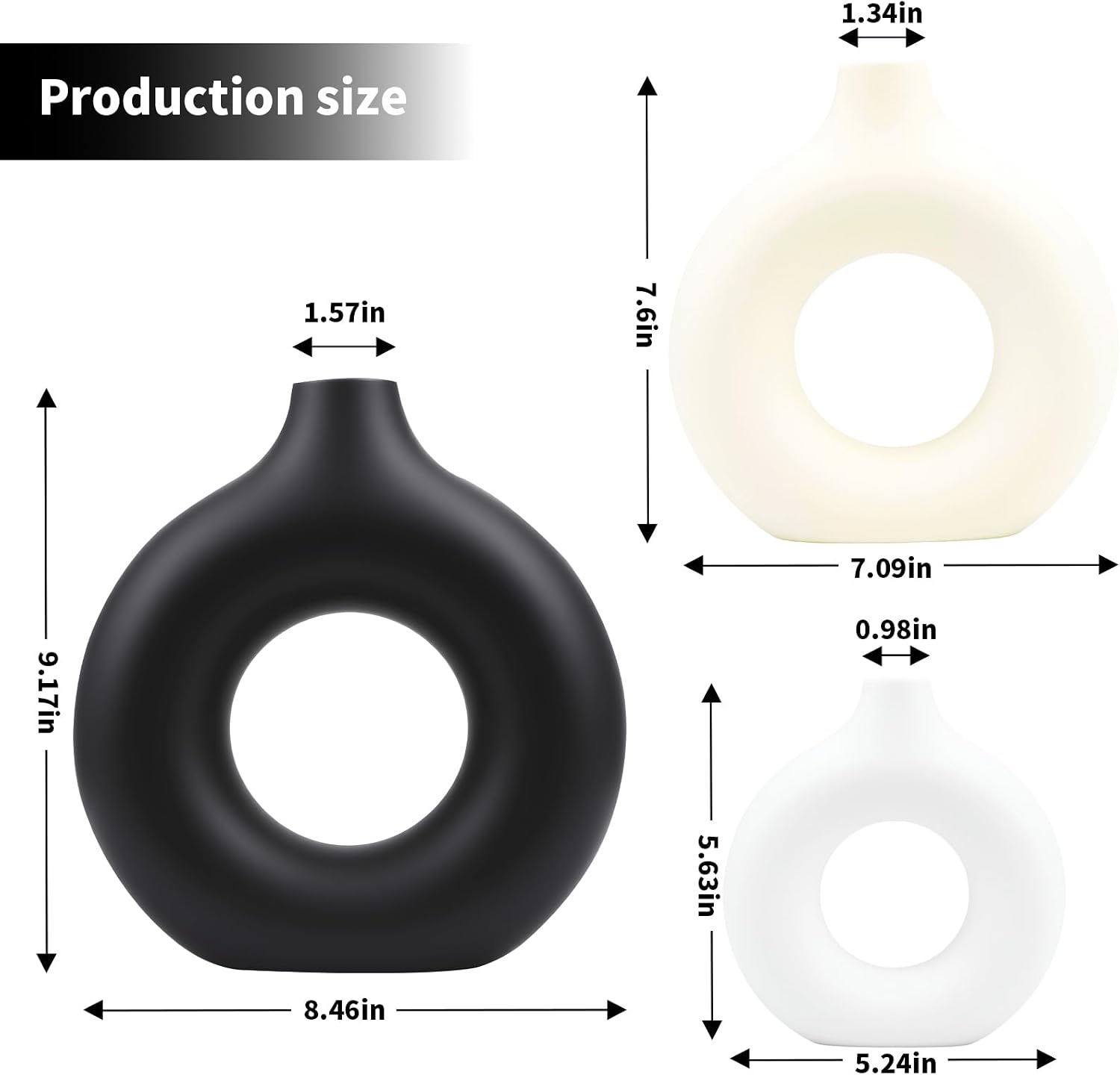 Ceramic Donut Vase Set / Set of 3