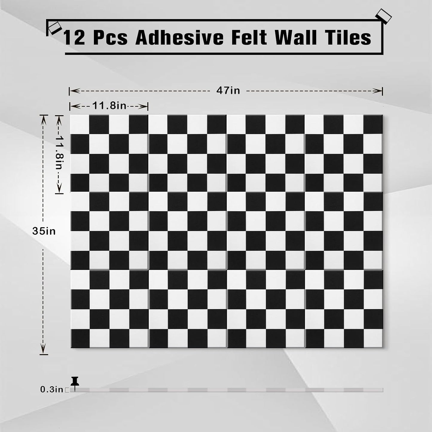 Felt Bulletin Board Tiles / 12 x 12 / Set of 12
