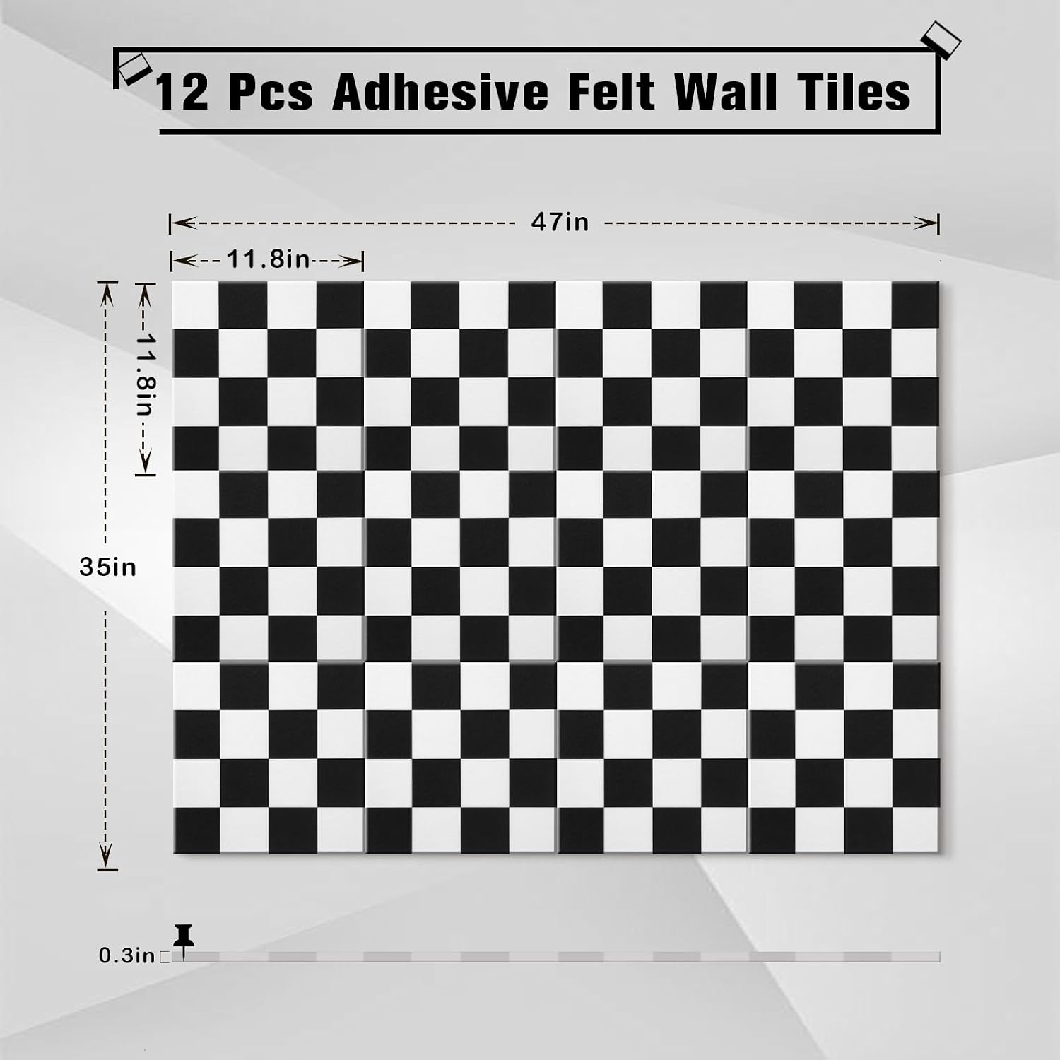 Felt Bulletin Board Tiles / 12 x 12 / Set of 12